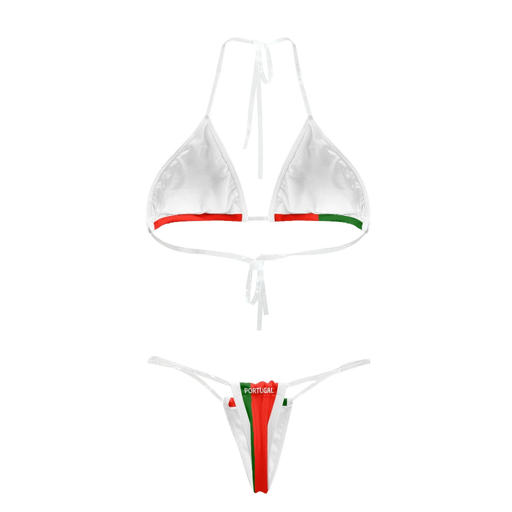 White bikini with Portugal theme colors from [Brand].