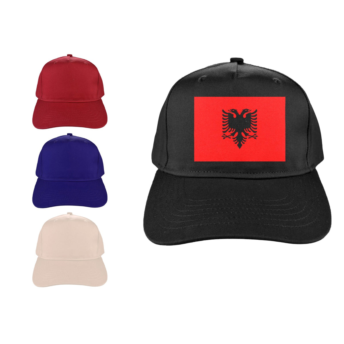 Albania Flag Inspired Baseball Cap | Printed in the  USA
