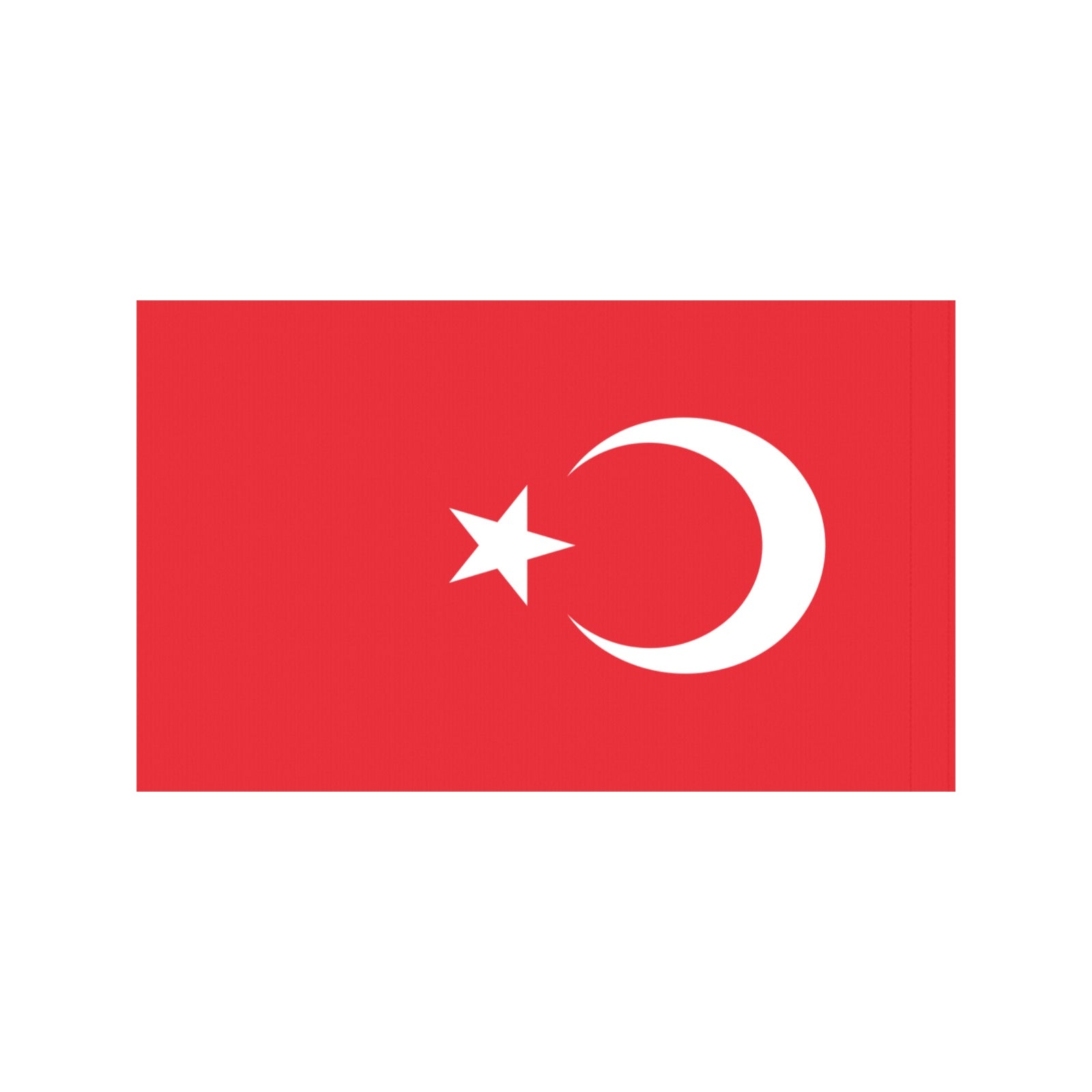 Red flag featuring crescent and star design, Luv My Flag.