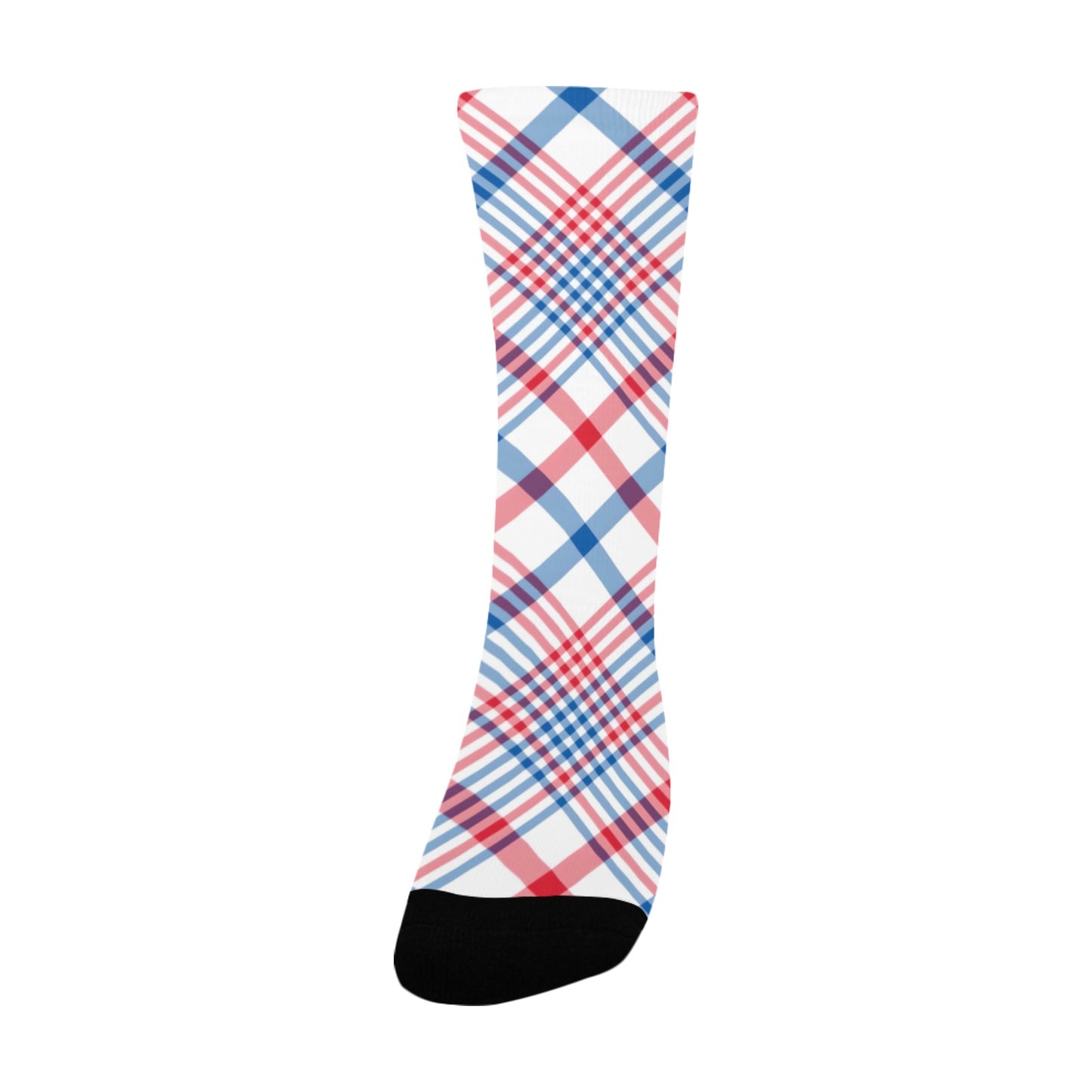 USA/American Flag Inspired Plaid Pattern Women's Custom  Socks | Ships from USA