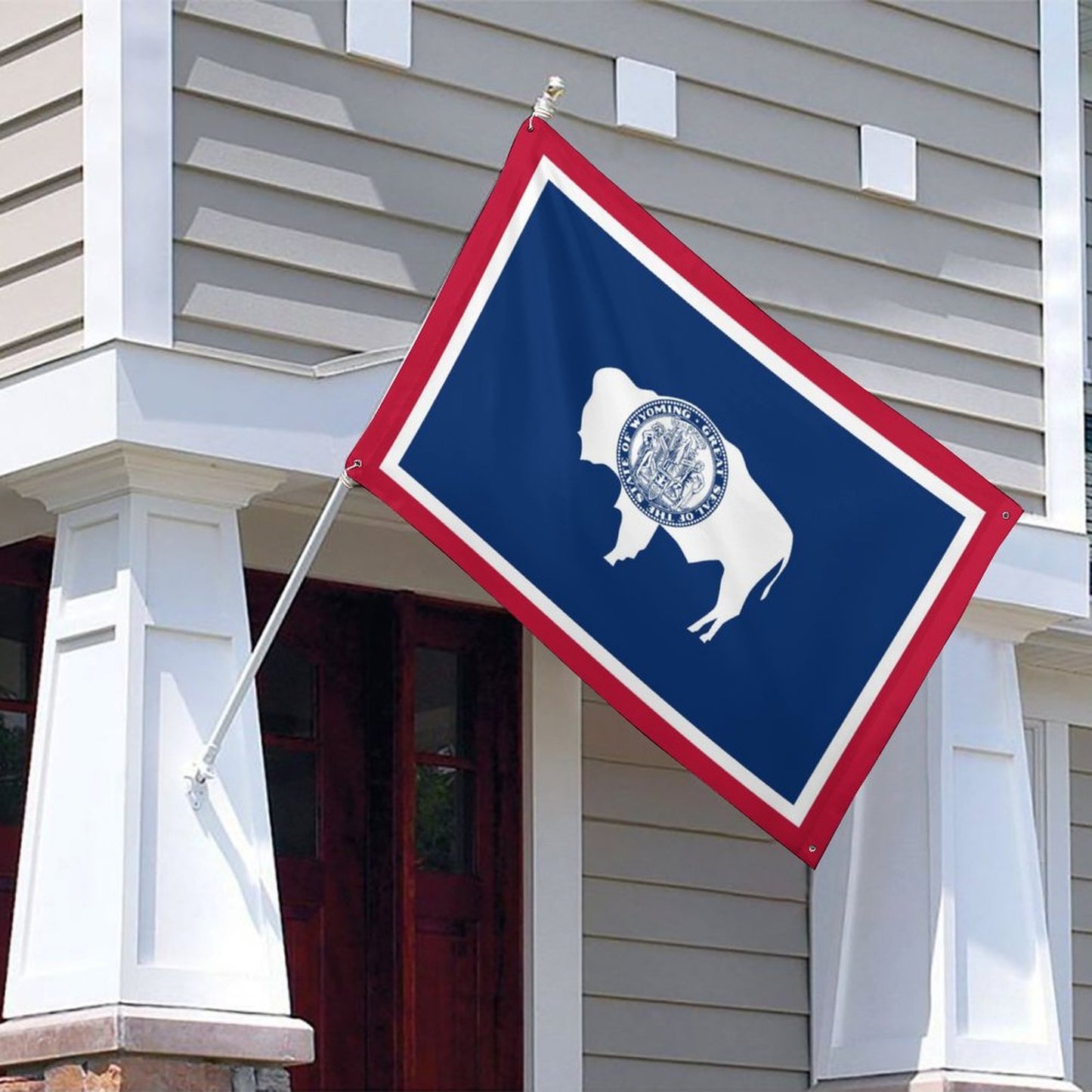 Wyoming Flag Inspired Wall Mount Flag with Four Grommets (35x59 in)