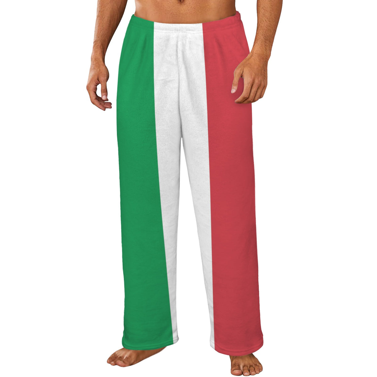 Italy Flag Inspired Men's Flannel Pajama Trousers Printed in the USA