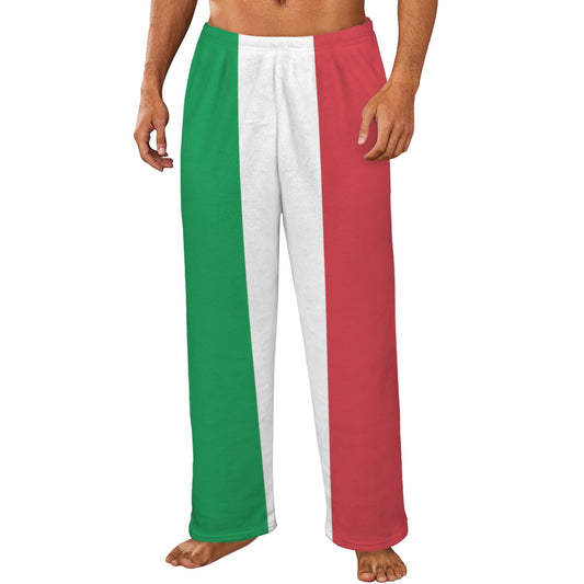 Italy Flag Inspired Men's Flannel Pajama Trousers Printed in the USA