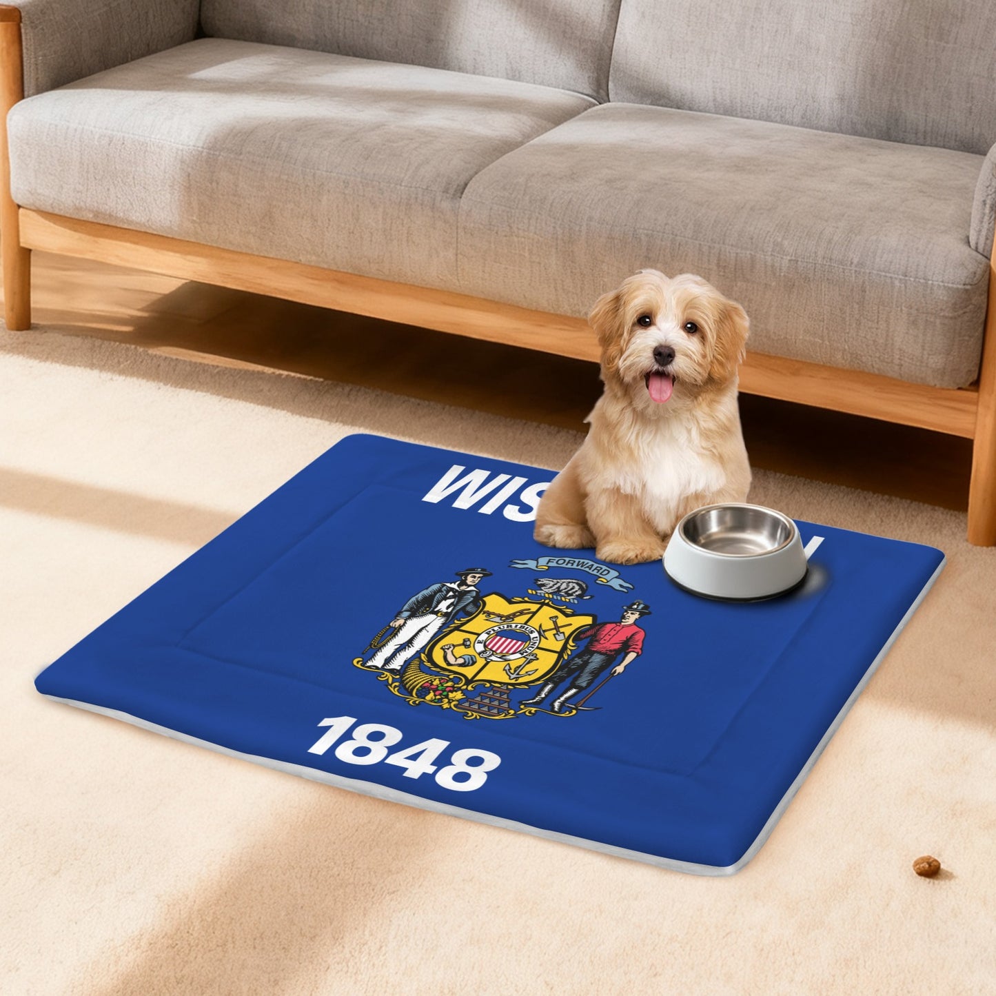 Wisconsin Flag Inspired Pet Mat 25x18inch (Made in the USA)