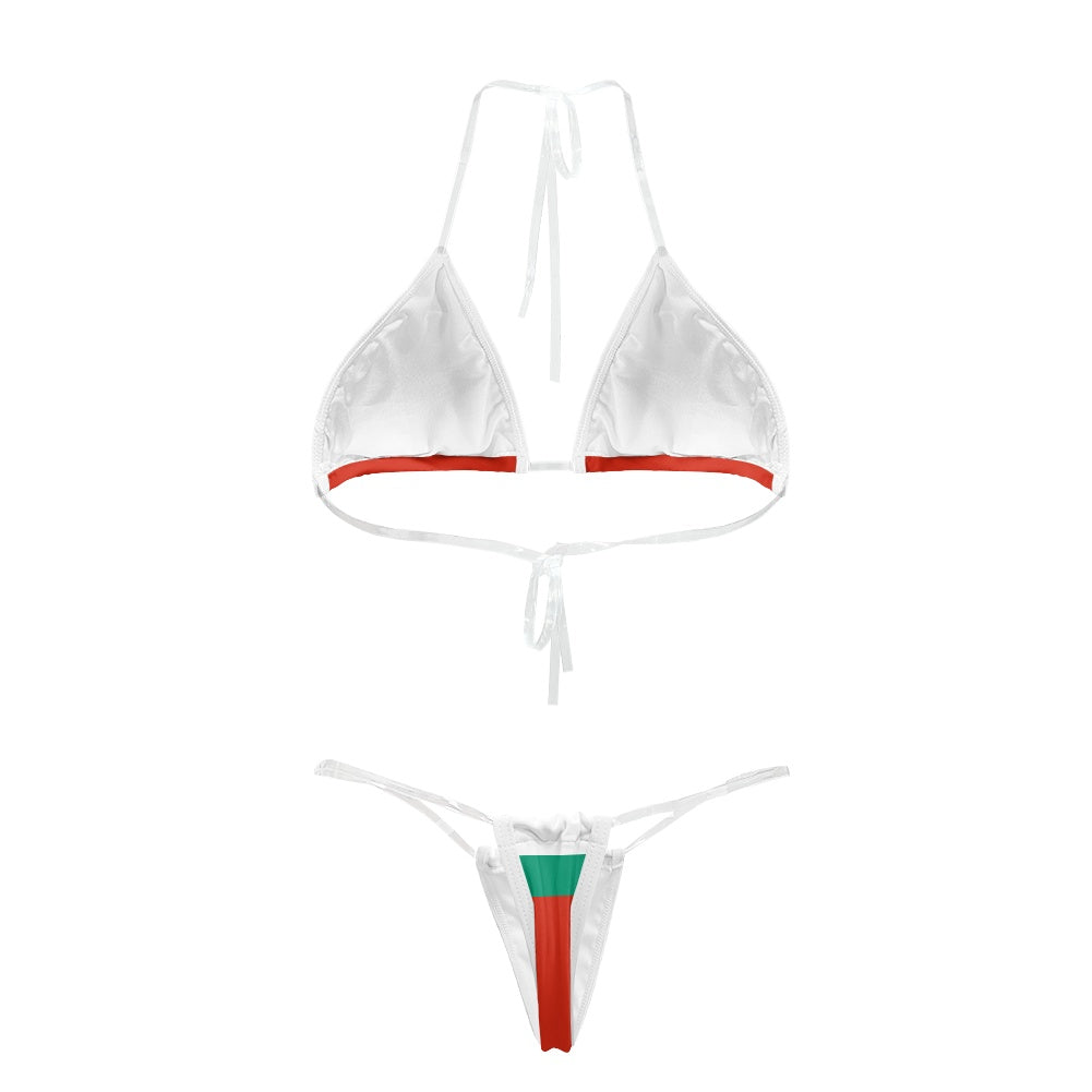 Bulgaria Flag Inspired Transparent String Bikini