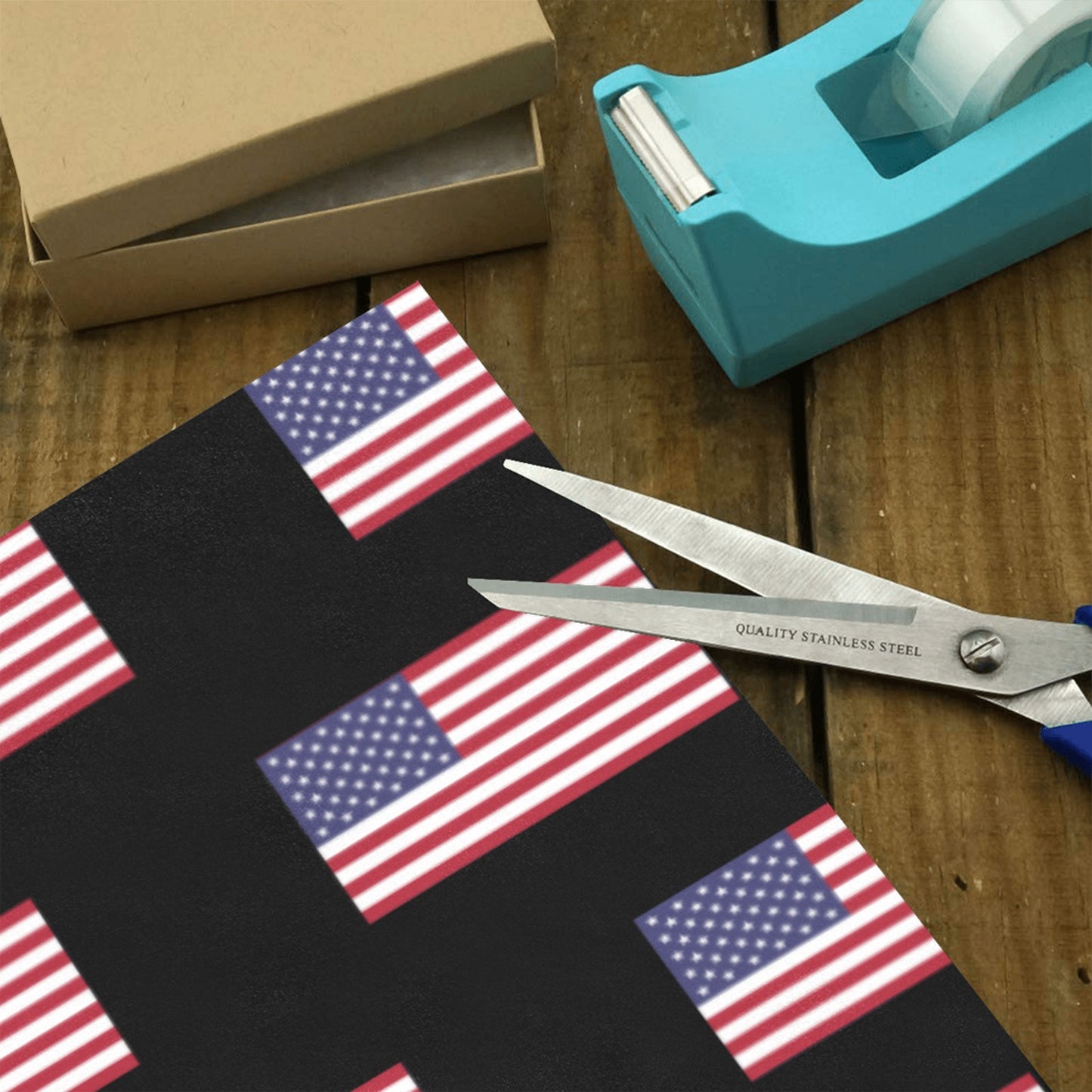 USA/American Flag Inspired Custom Gift Wrapping Paper 58"x 22.5" (4 Rolls)