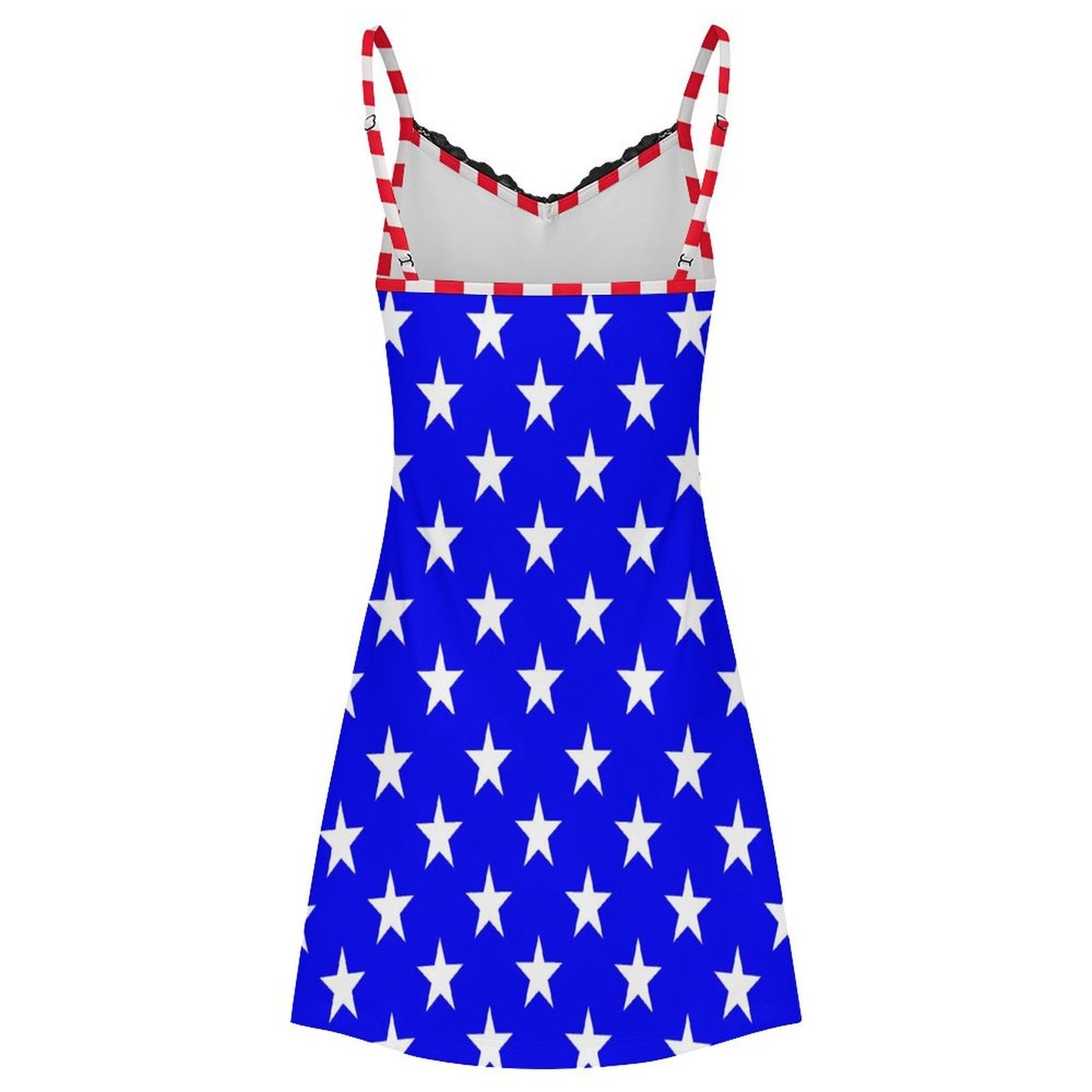 USA/American Flag Inspired Women's Lace Slit Cami Pajama Dress