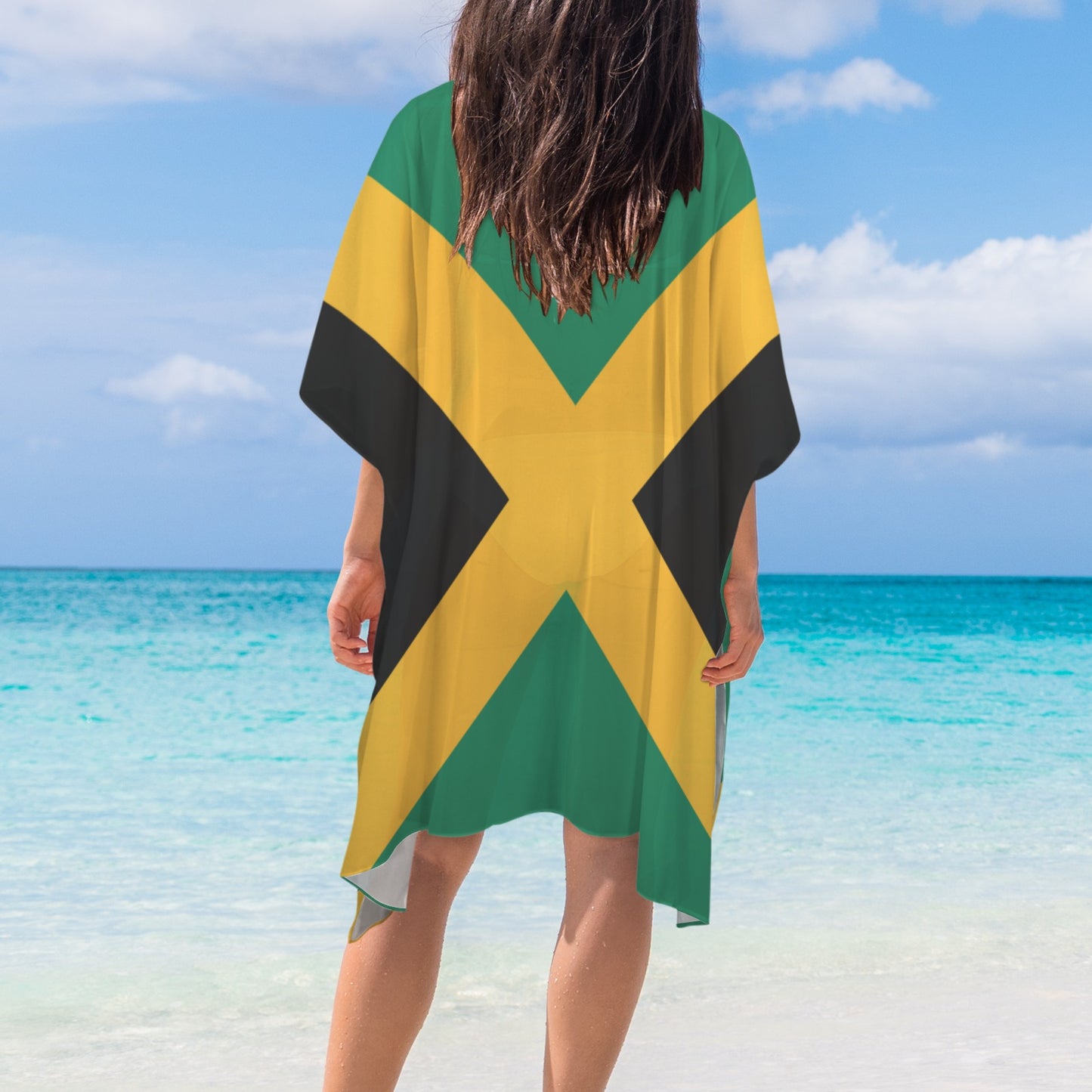 Jamaica Flag Inspired Women's Long Cover Up
