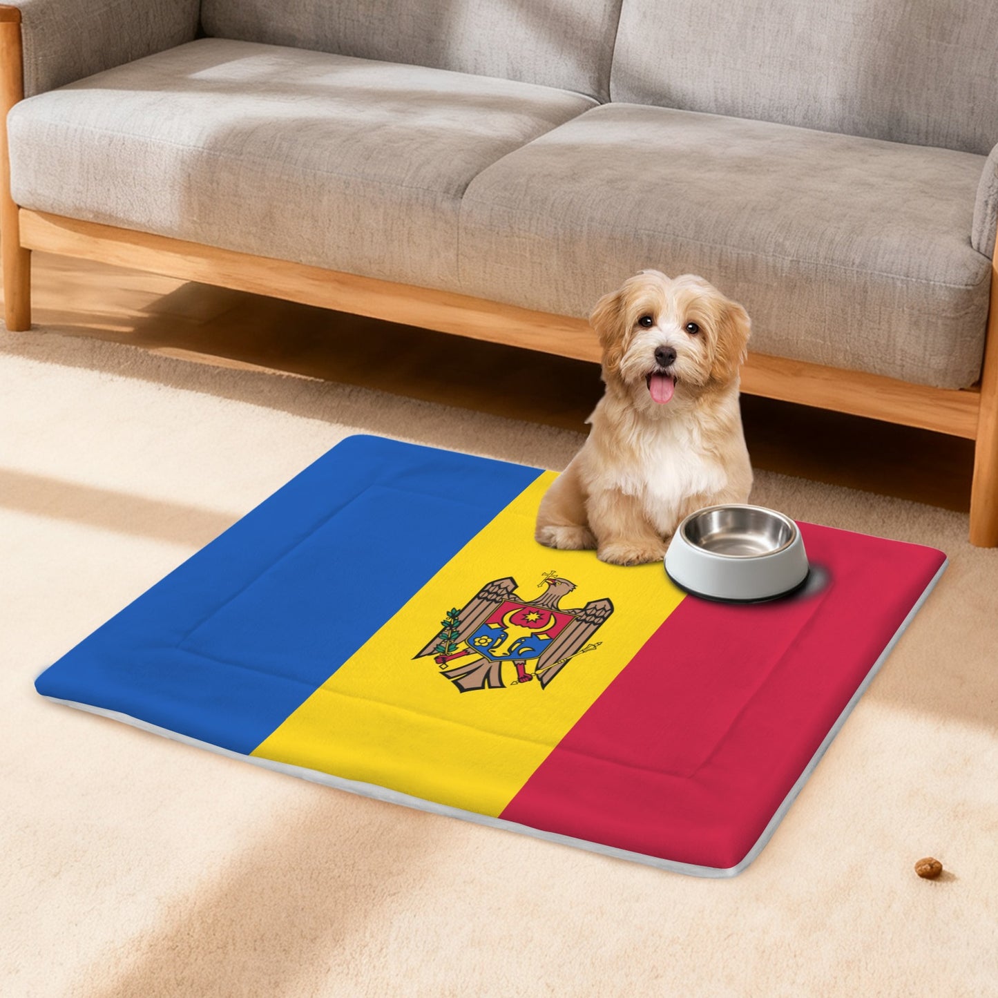Moldova Flag Inspired Pet Mat 25x18inch (Made in the USA)