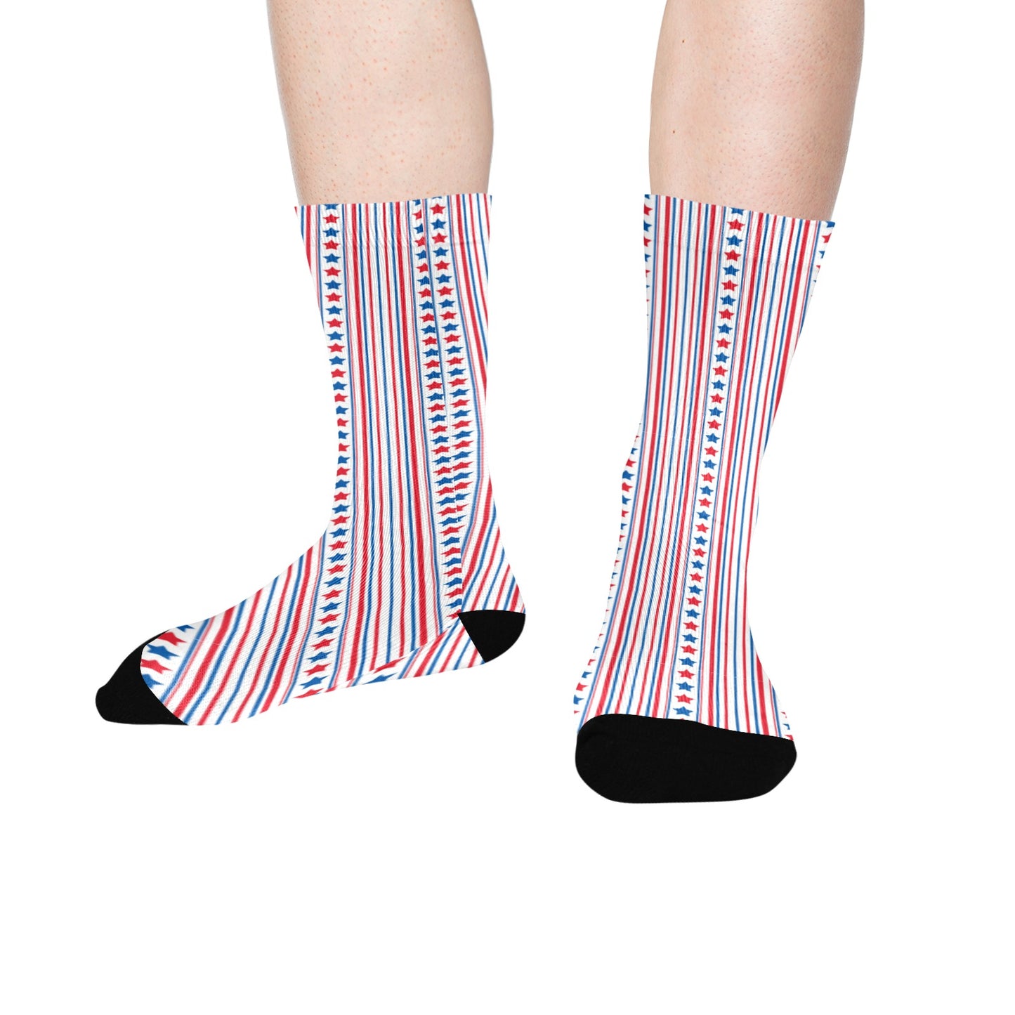 USA/American Flag Inspired Stars & Stripes Pattern Crew Socks | Ships from USA
