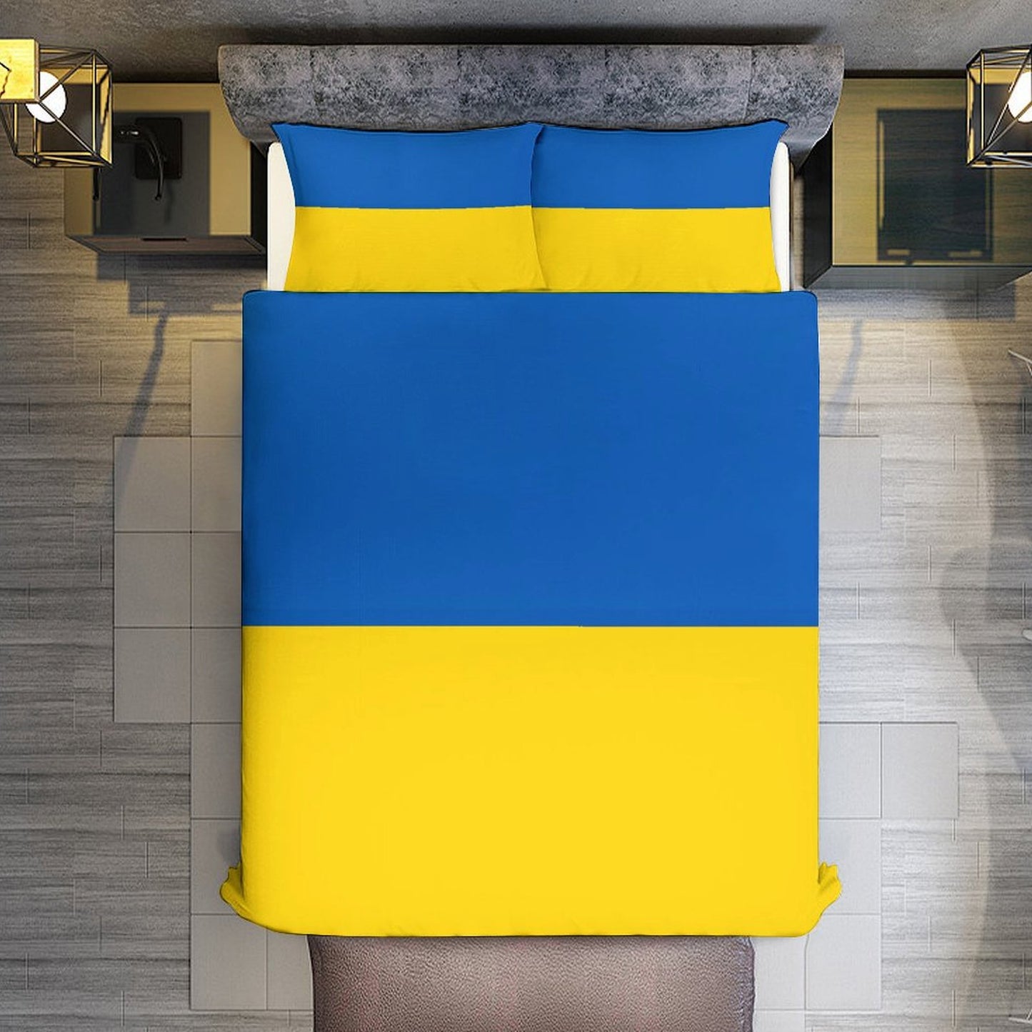 Ukraine Flag Inspired 3-Piece Bedding Set (1 Duvet Cover + 2 Pillow Shams) – 102"×90"