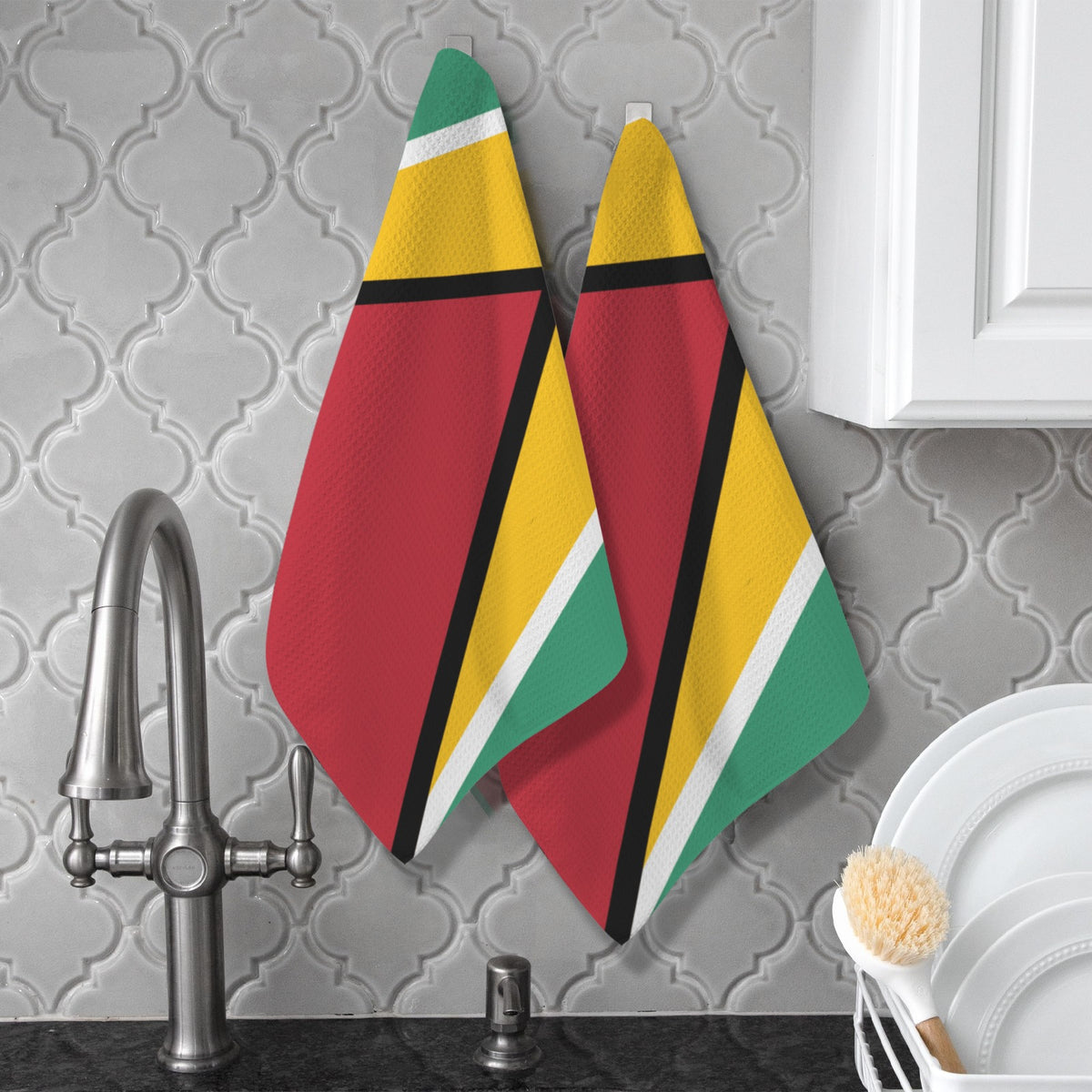 Guyana Flag Inspired Kitchen Towel 40X60cm (Pack of 2) | Printed In the USA
