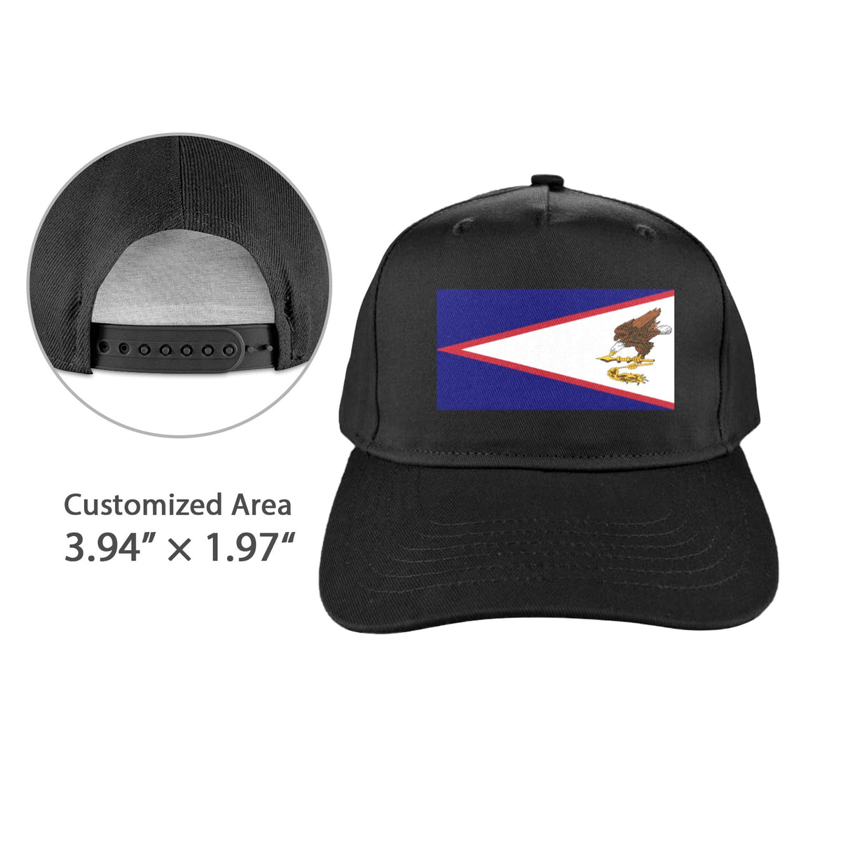 American Samoa Flag Inspired Baseball Cap | Printed in the  USA