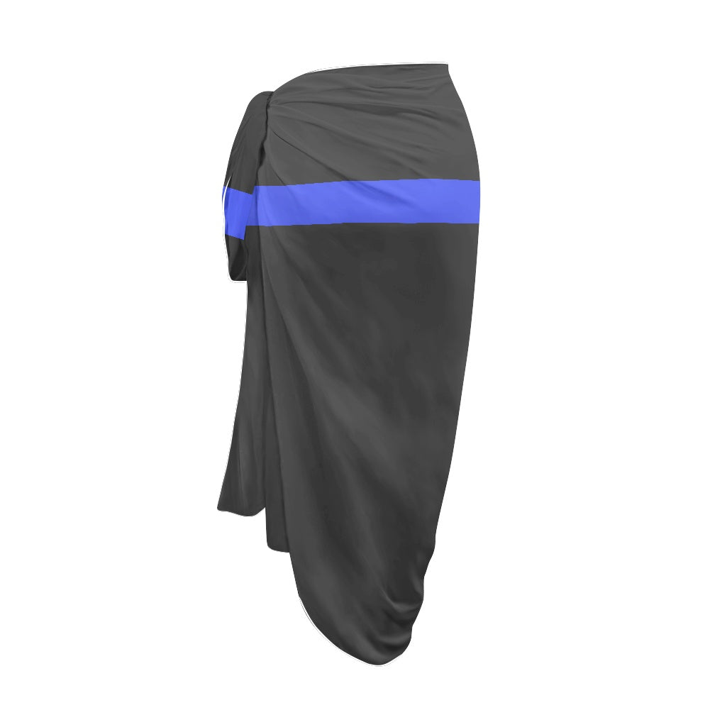Thin Blue Line Flag Inspired Bikini Cover-Up Style-2