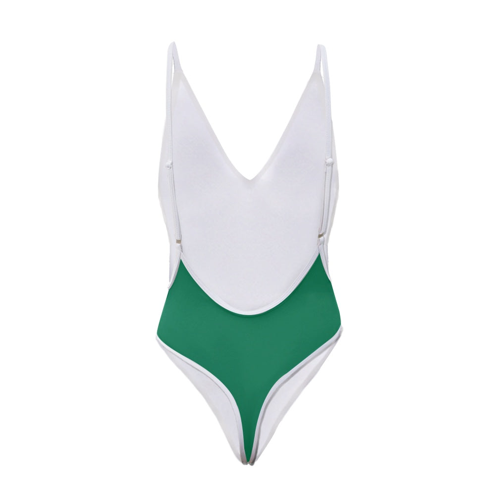 Jamaica Flag Inspired One-Piece Thong Swimsuit