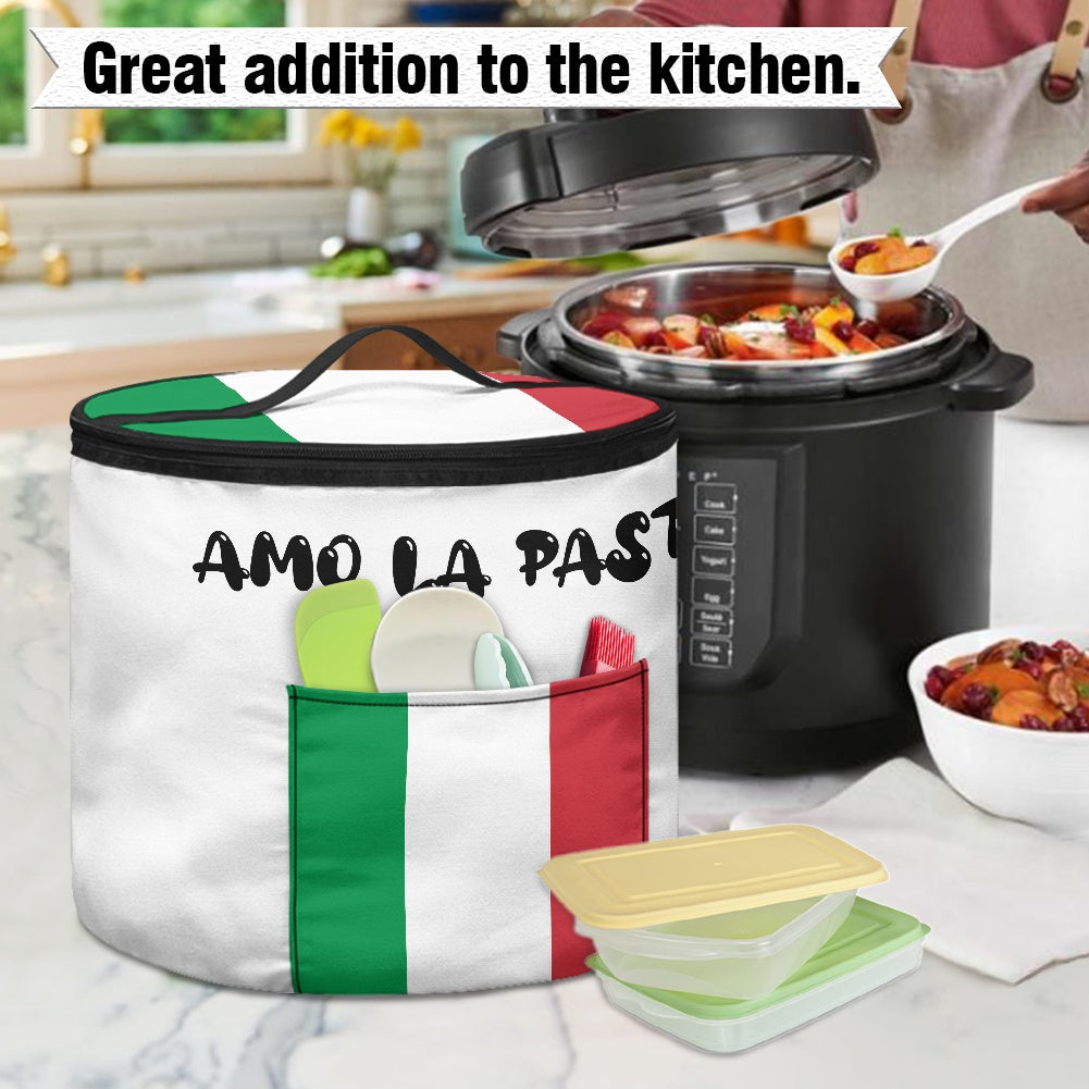 Italy Flag Inspired "AMO LA PASTA"  Electric Pressure Cooker Insulation Bag