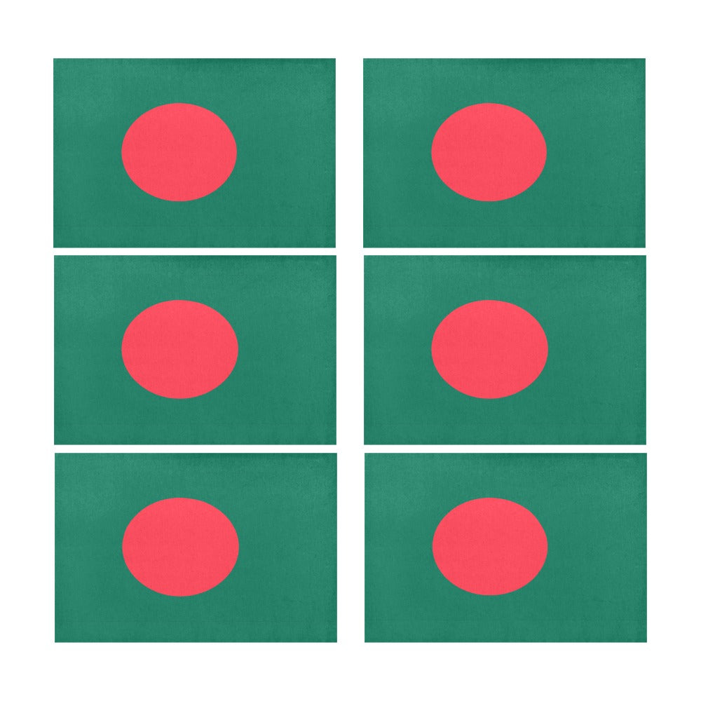 Bangladesh Flag Placemats 12" x 18" (Set of 6)