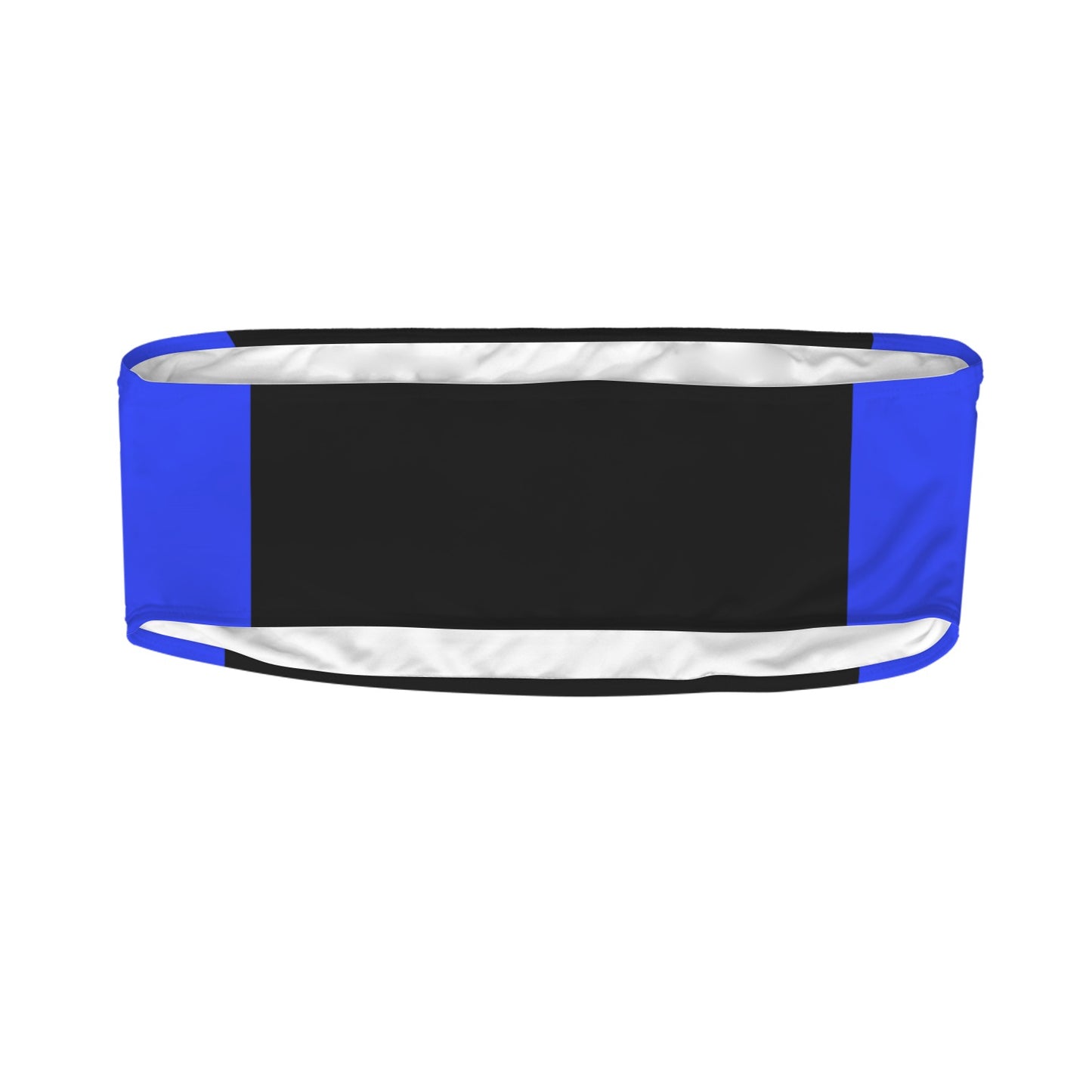 Thin Blue Line Flag Inspired Black w/Blue Sides Flag Inspired Bandeau Tube Bikini Top
