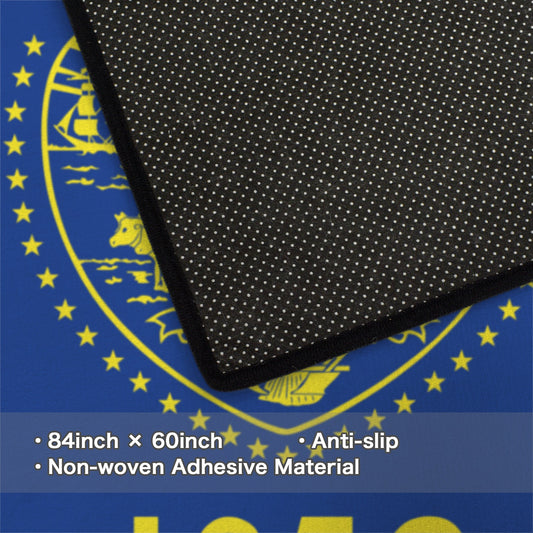 Oregon Flag Inspired 84x60 Inch Area Rug with Black Binding (Made in the USA)