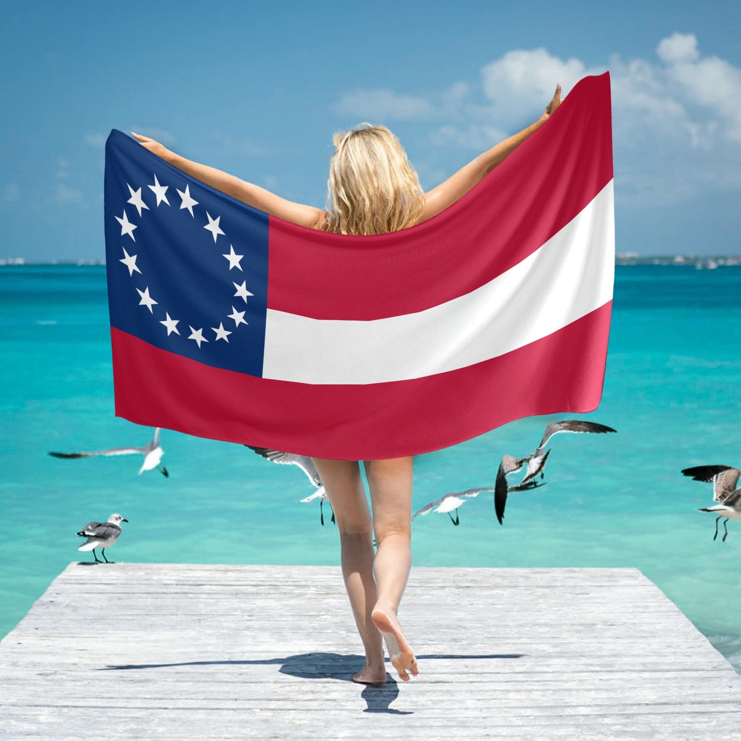 Confederate States Flag Beach Towel 31"x71" (Made in USA)