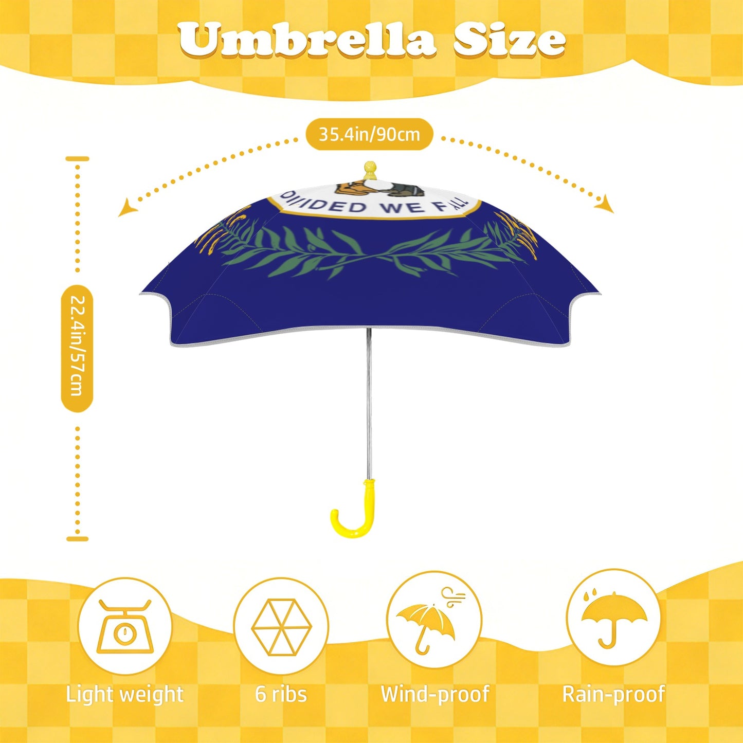 Kentucky Flag Inspired Kids Safe Round Corner Umbrella