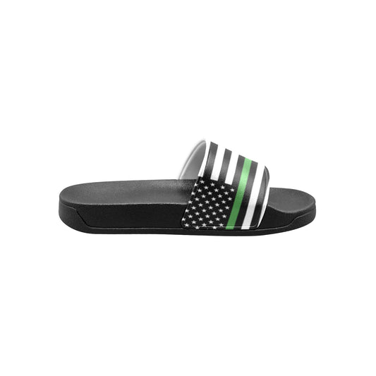 Thin Green Line Flag Kid's Slide Sandals