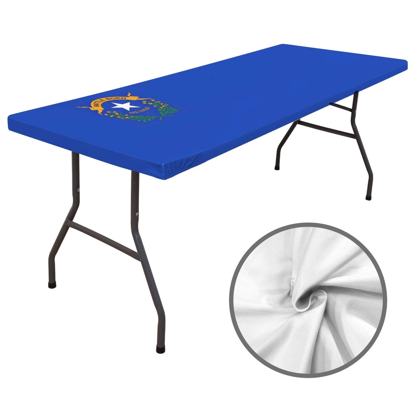 Nevada Flag Inspired Custom Elastic Fitted Tablecloth 72x30 inch (Made in the USA)