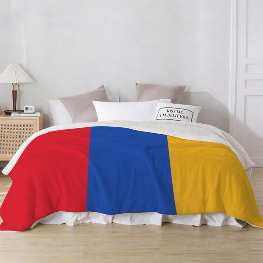 Armenia Flag Inspired Sherpa Fleece Blanket 90" x 108" | Ships from USA