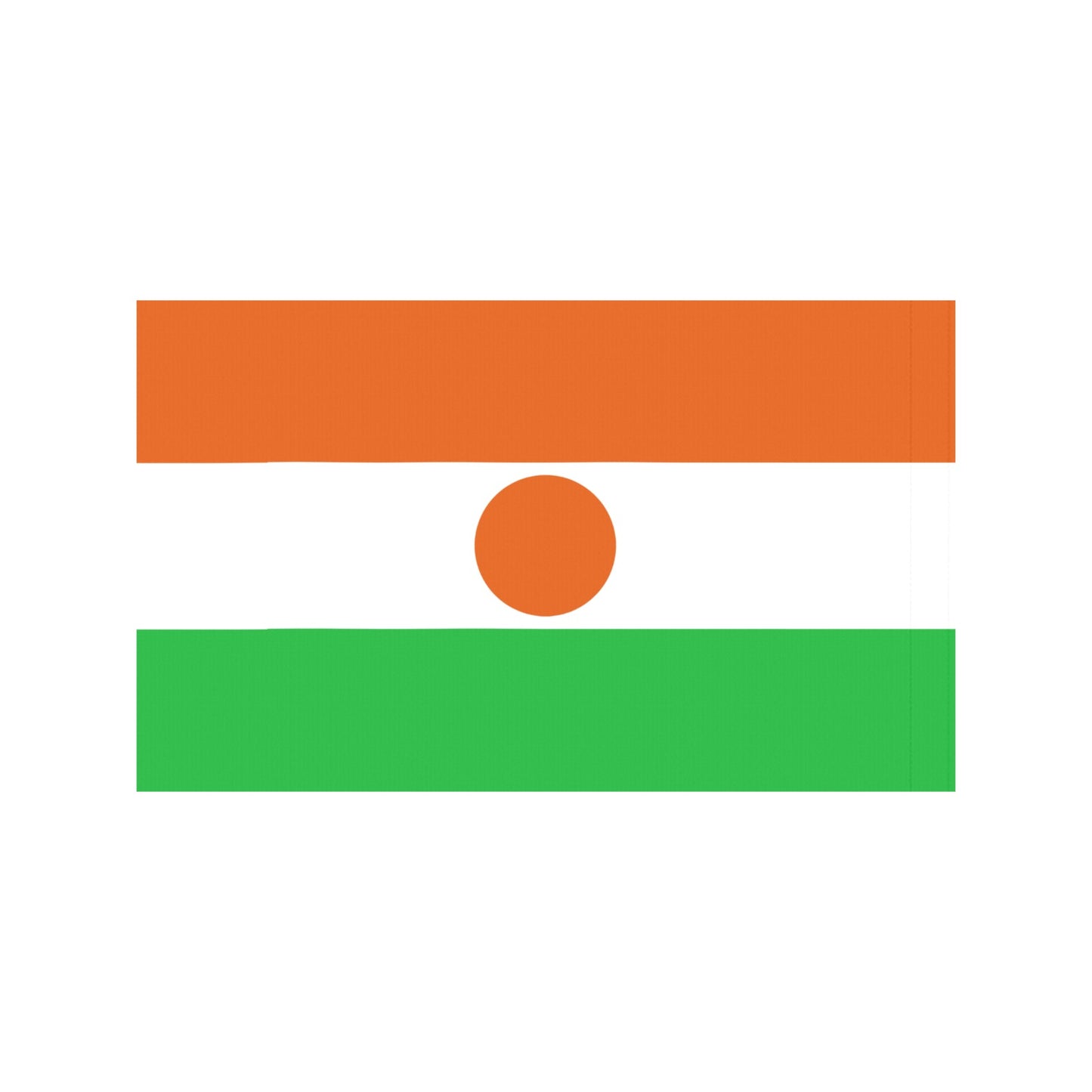 [Luv My Flag] horizontal tricolor flag with central orange circle.