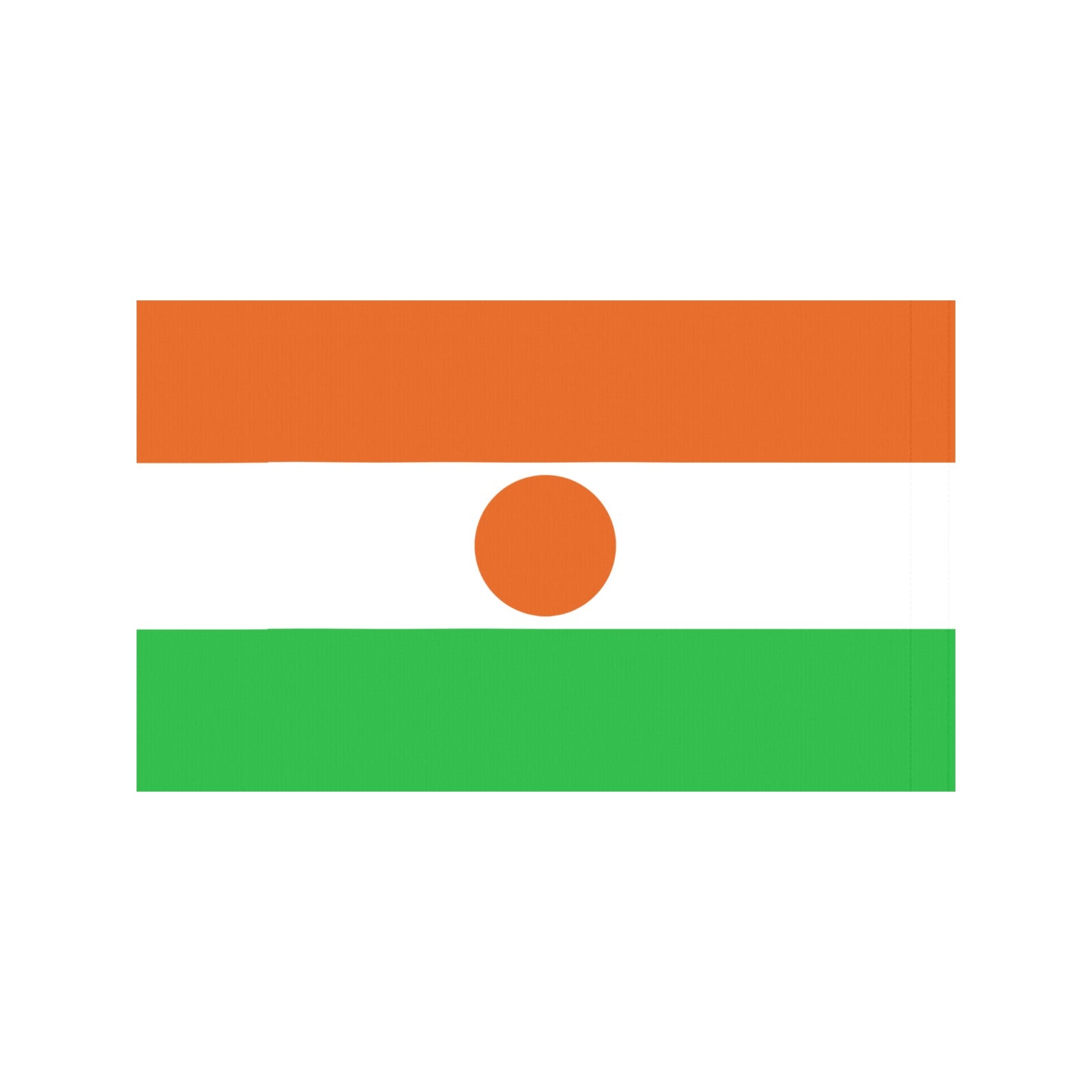 [Luv My Flag] horizontal tricolor flag with central orange circle.
