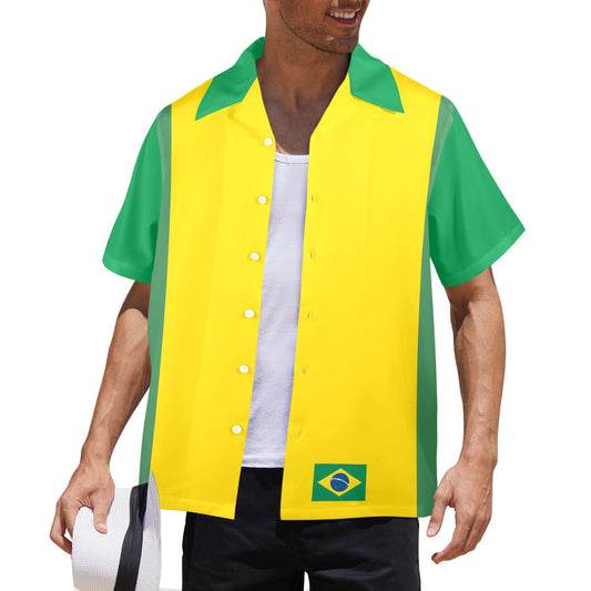 Brasil Flag Hawaiian Shirt (Made in USA)