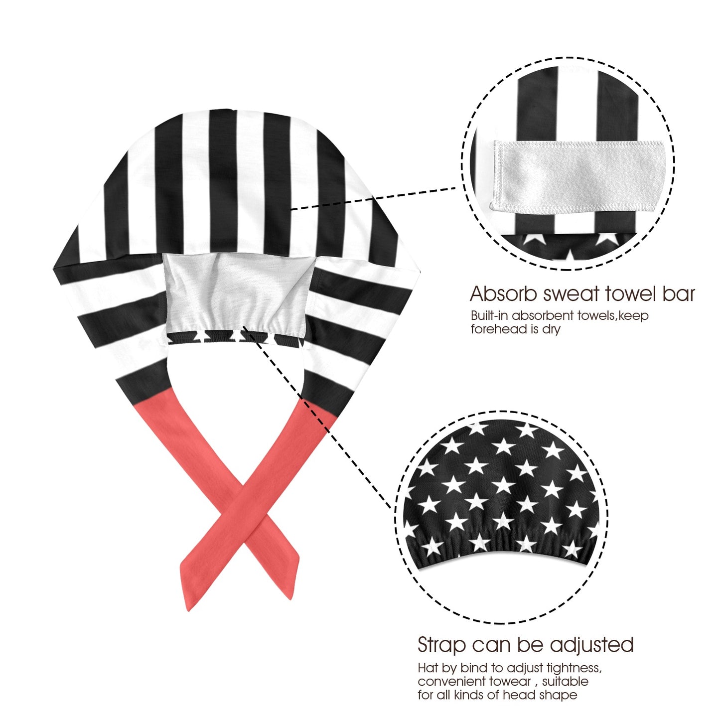 Thin Red Line Flag Inspired Scrub Cap | Ships from USA