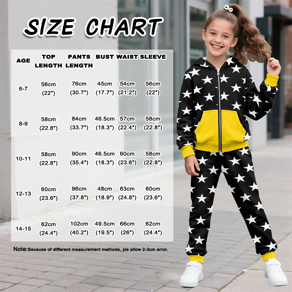 Thin Gold Line Flag Inspired Unisex Kid's Zippered Sportswear Suit