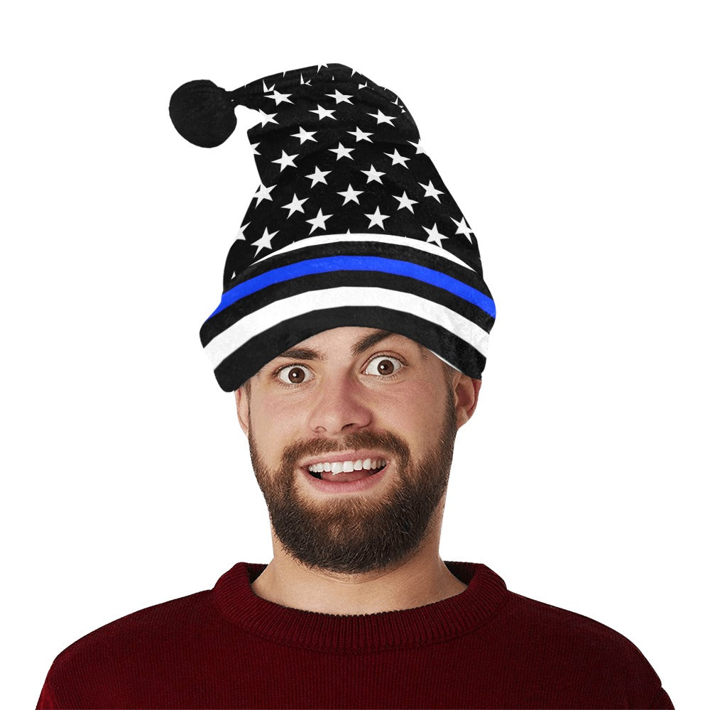 Thin Blue Line Flag Christmas Santa Hat