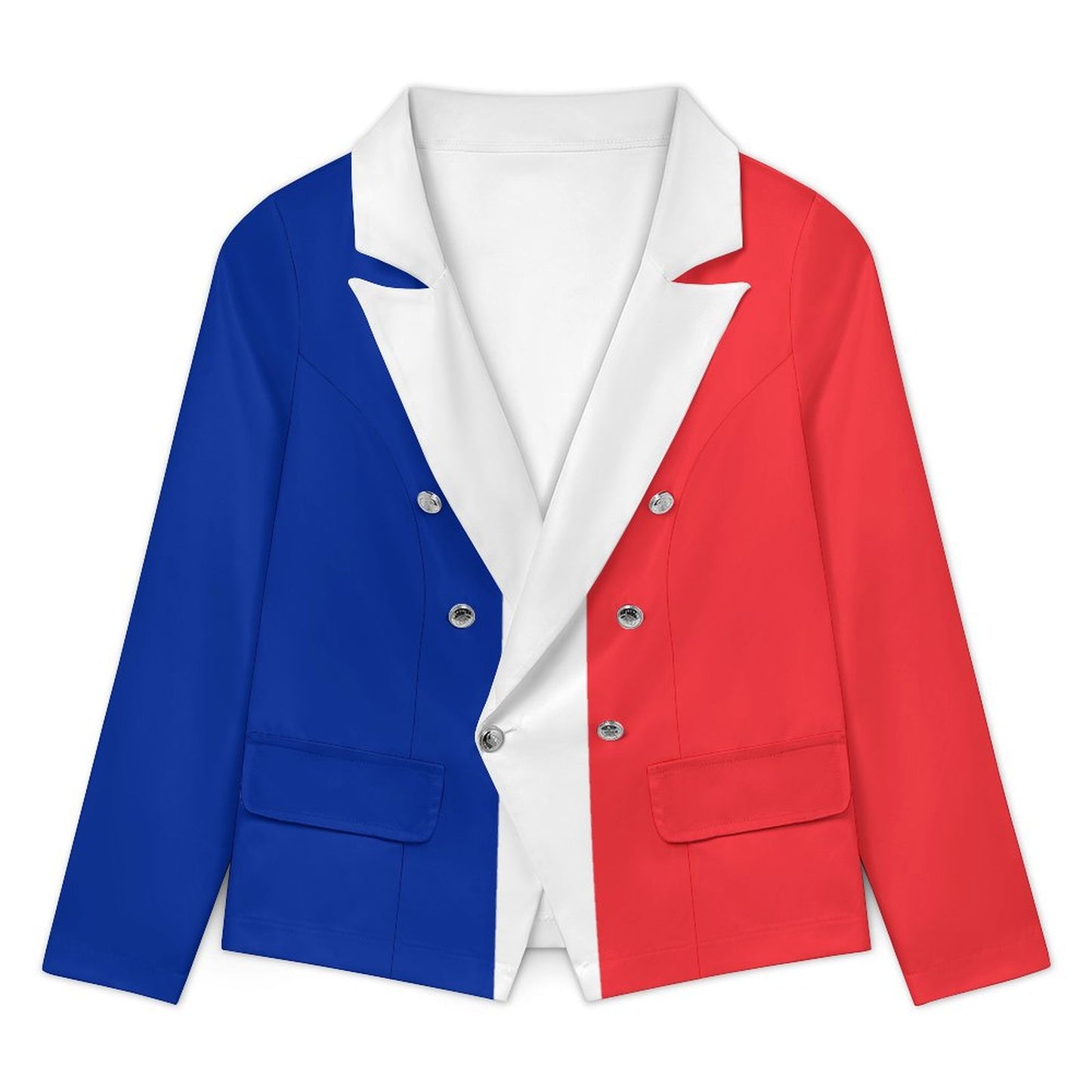France Flag Inspired Women’s Double Breasted Blazer