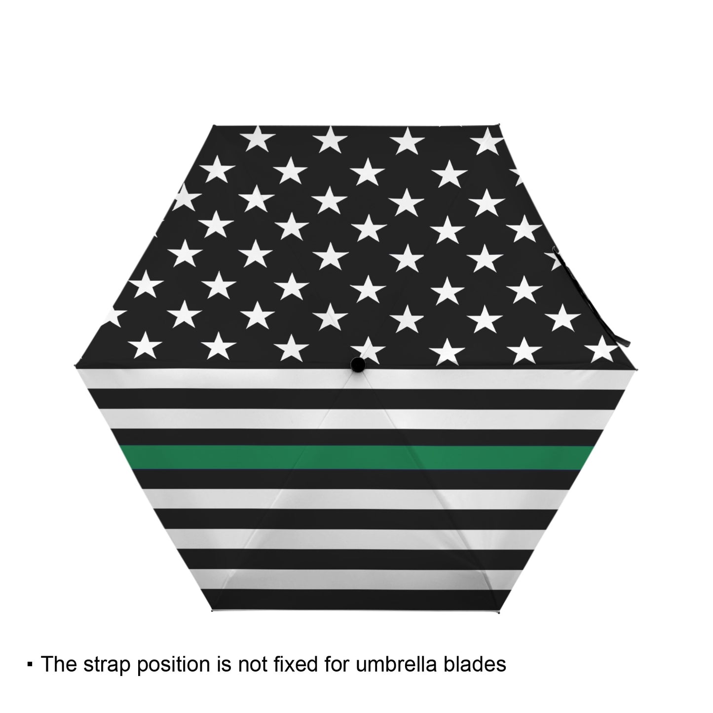 Thin Green Line Flag Inspired Mini Compact Umbrella