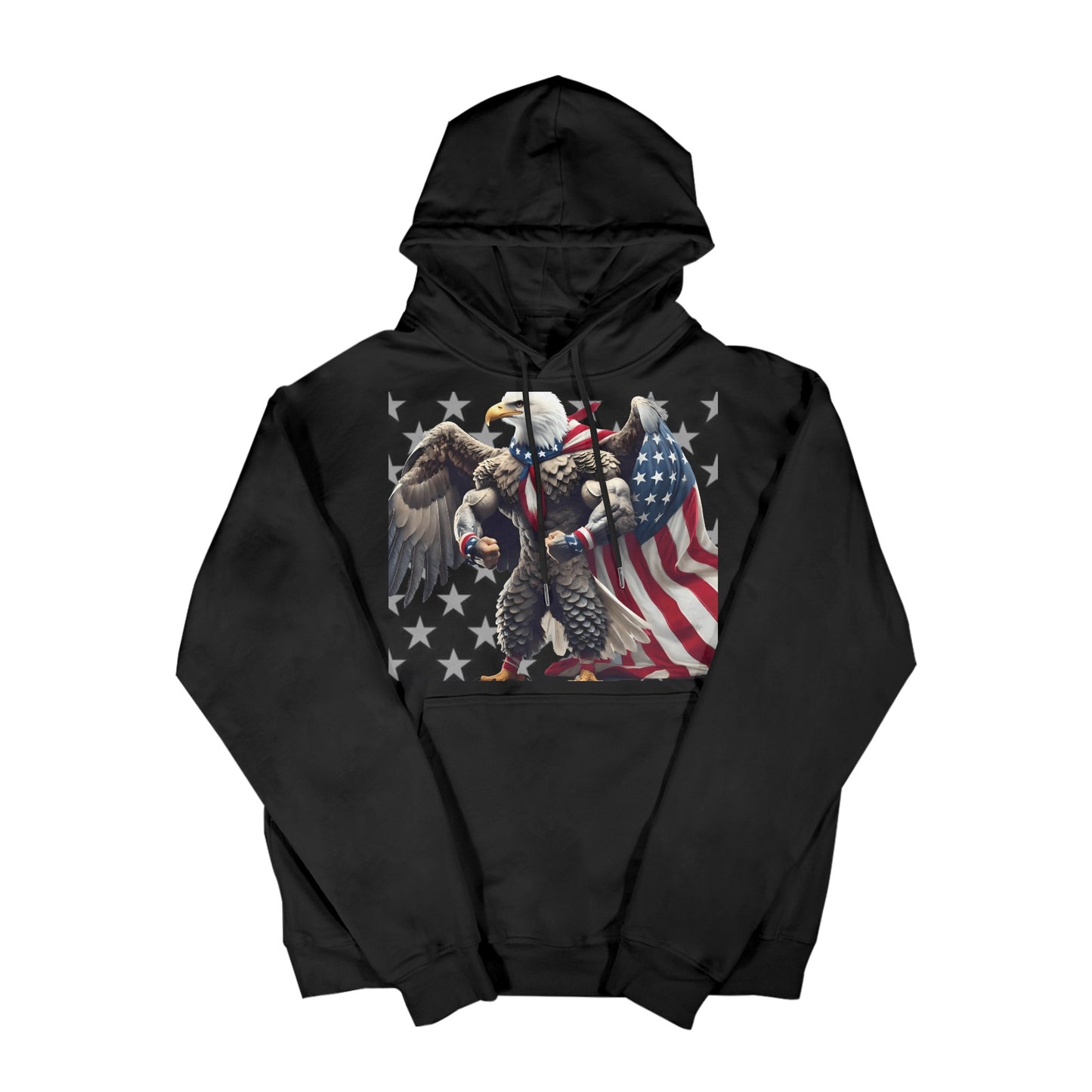 USA/American Flag Inspired Eagle with Cape Men's Hoodie (Made in the USA)