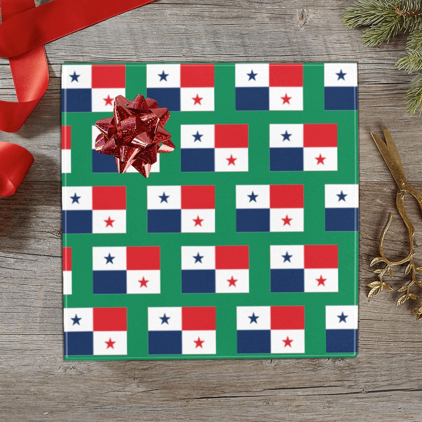 Panama Flag Custom Gift Wrapping Paper 58"x 22.5" (4 Rolls)