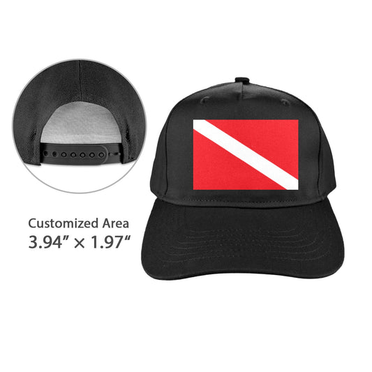 Diver Down Flag Inspired Baseball Cap | Printed in the  USA