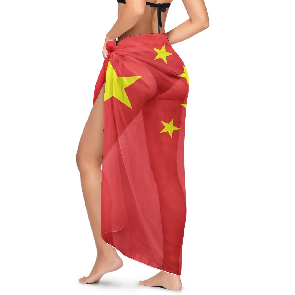 China Flag Inspired Bikini Cover-Up