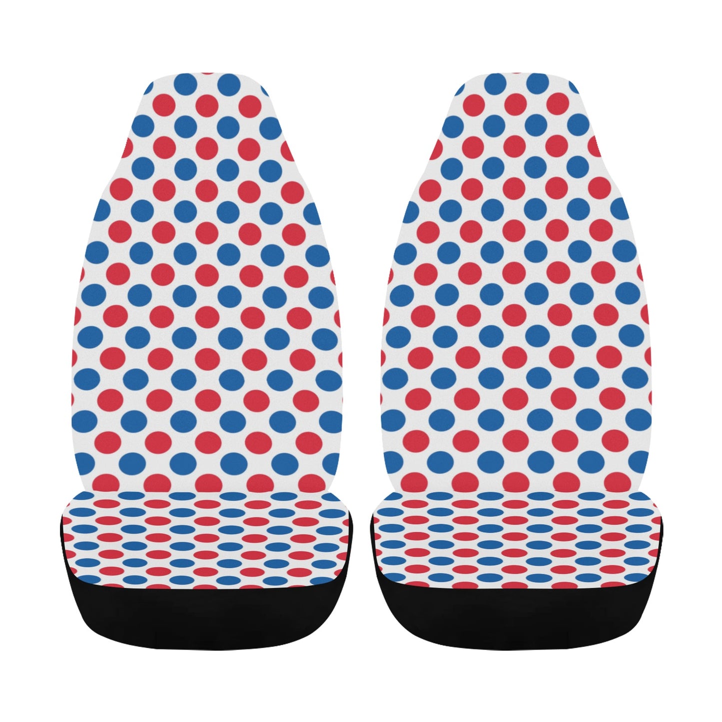 USA/American Flag Inspired Polka Dot Pattern Car Seat Cover Airbag Compatible(Set of 2)