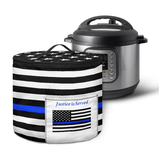 Thin Blue Line Flag Inspired "Justice is Served" Electric Pressure Cooker Insulation Bag