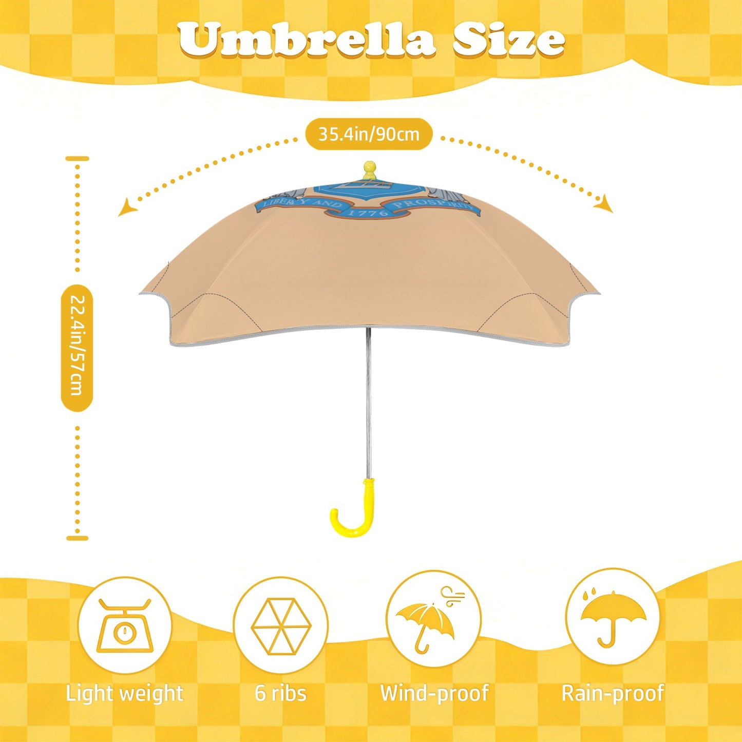 New Jersey Flag Inspired Kids Safe Round Corner Umbrella