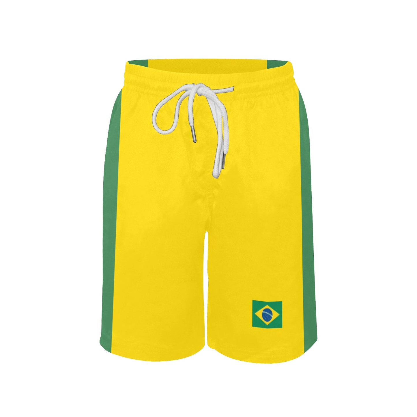 Brazil Flag Inspired Boys Beach Shorts