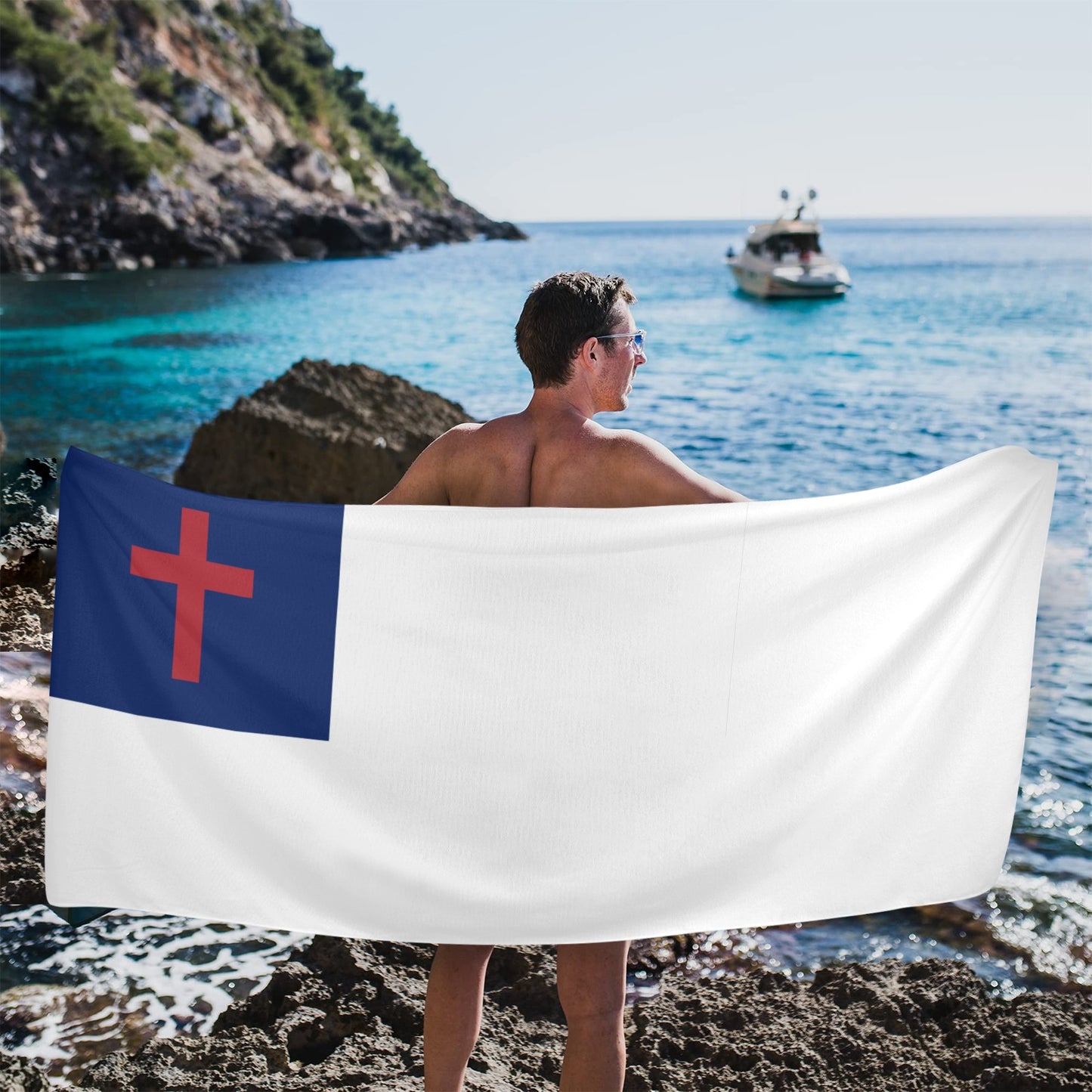 Christian Flag Beach Towel 31"x71" (Made in USA)
