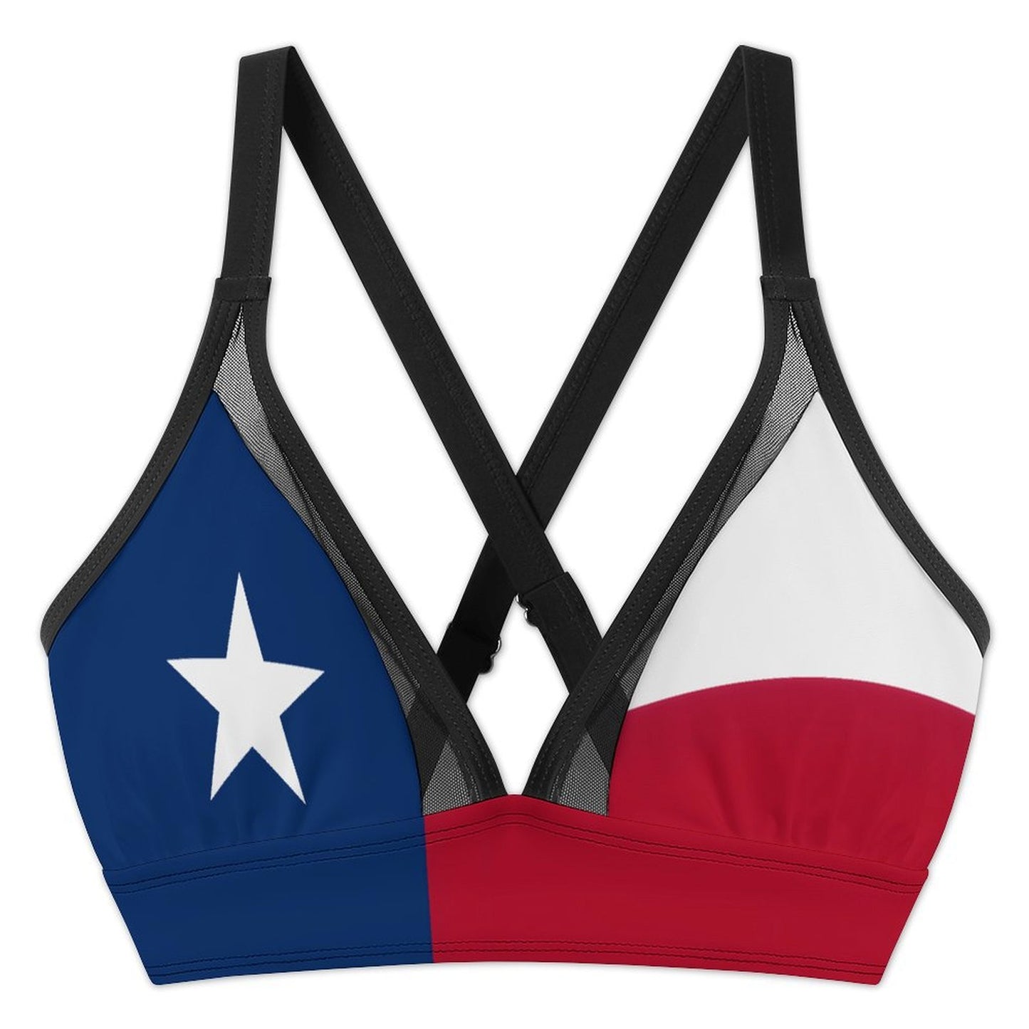 Texas Flag Inspired Women's Mesh Drawstring Skirt and Swimsuit Set