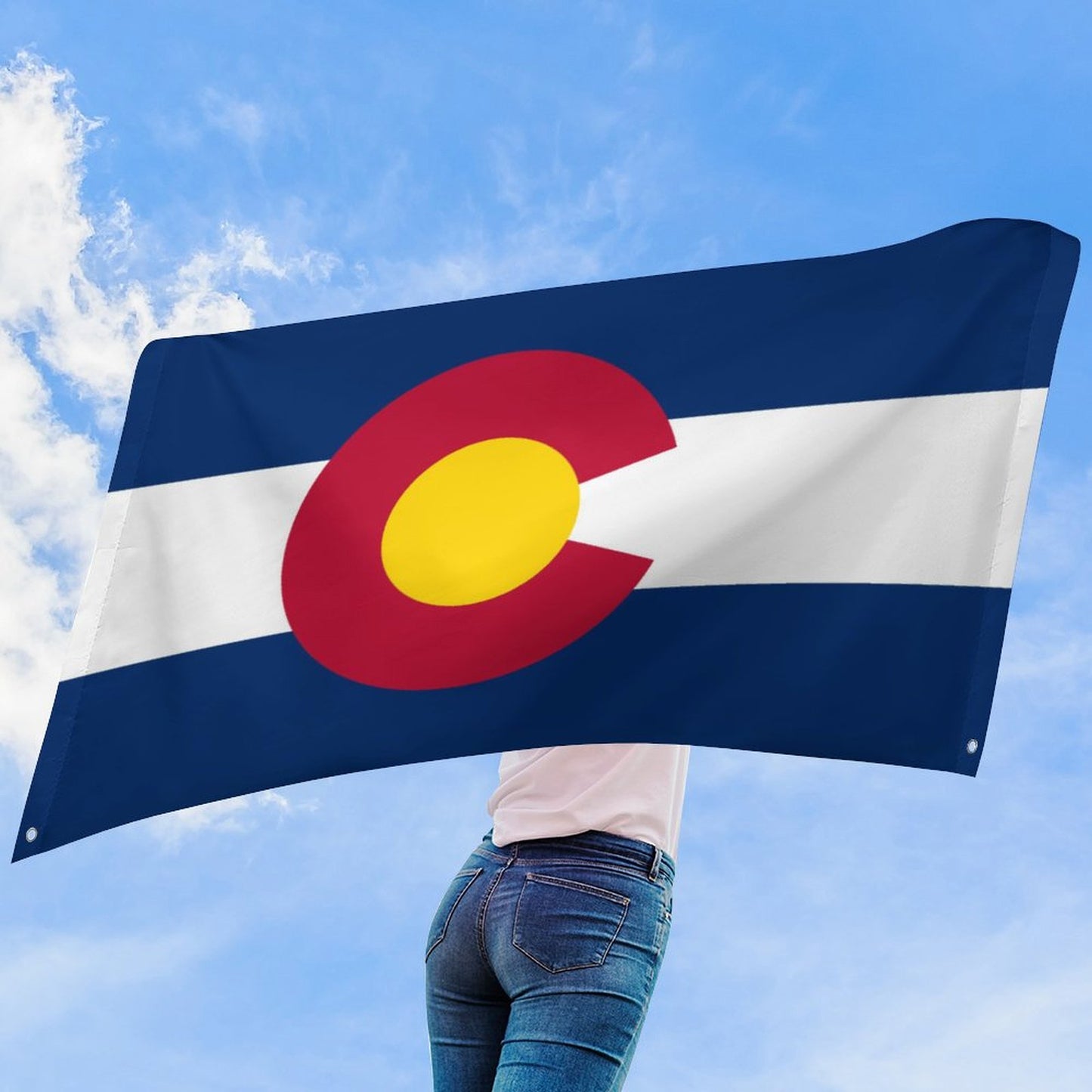 Colorado Flag Inspired Wall Mount Flag with Four Grommets (35x59 in)