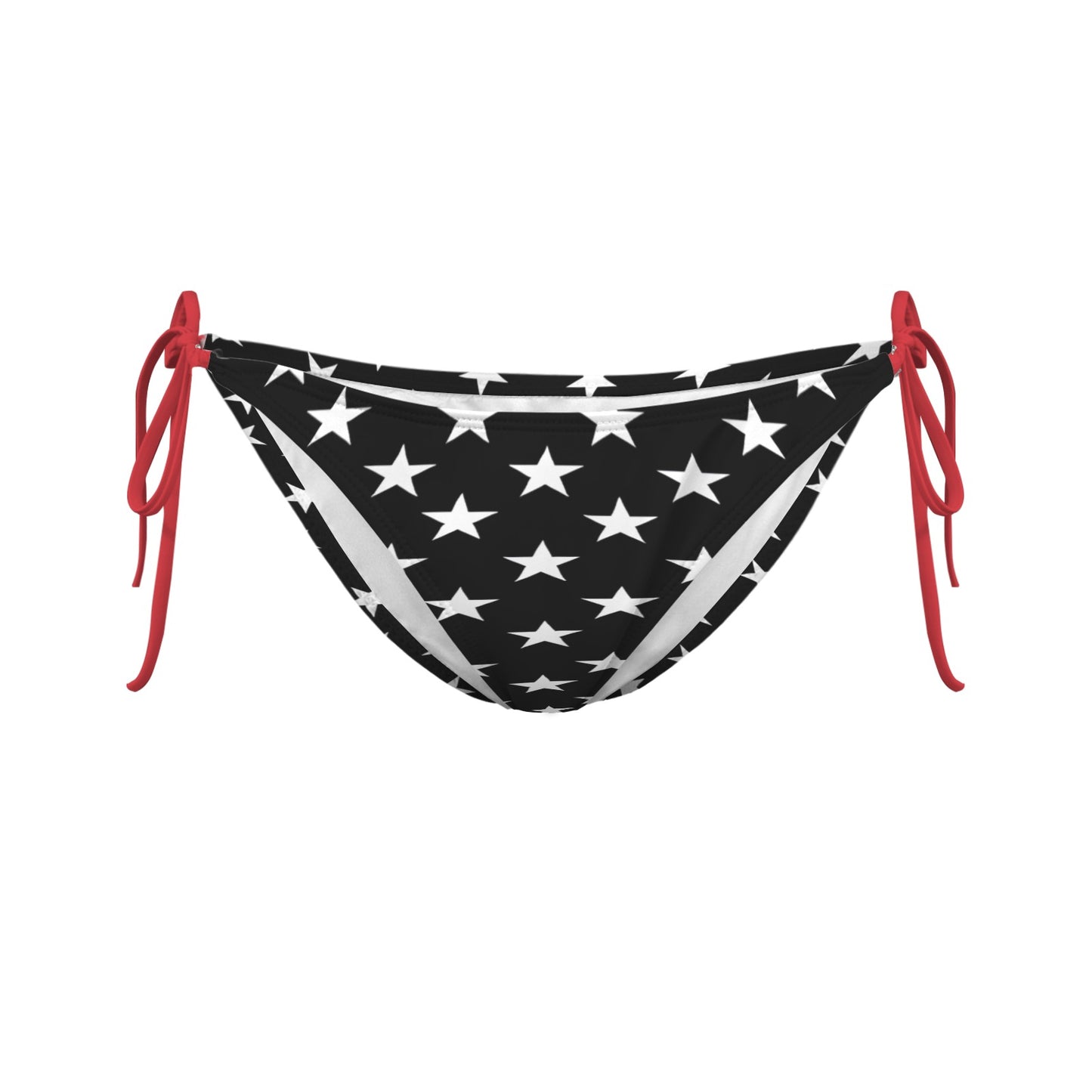 Thin Red Line Flag Inspired Stars Sexy Halter Bikini Bottom