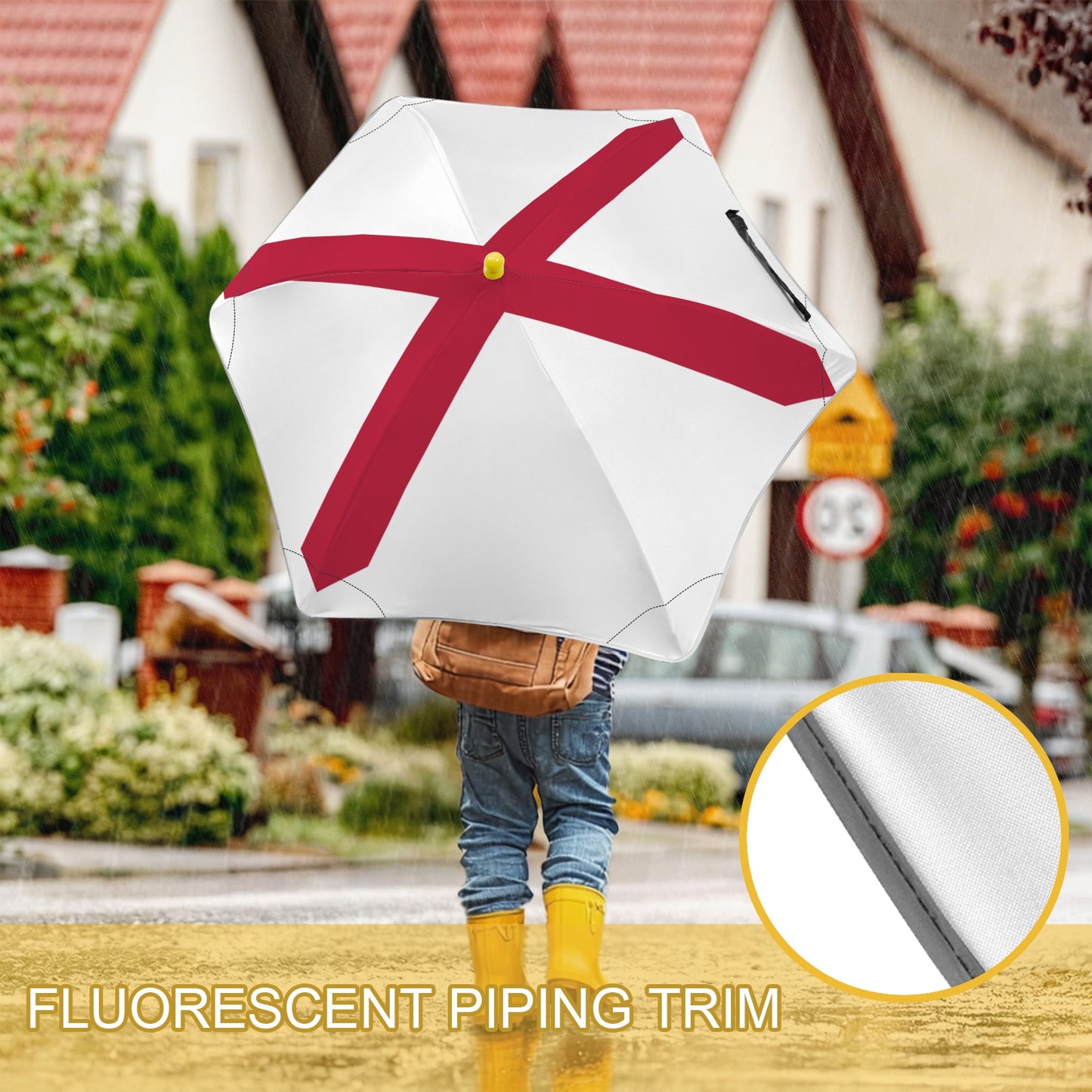 Alabama Flag Inspired Kids Safe Round Corner Umbrella