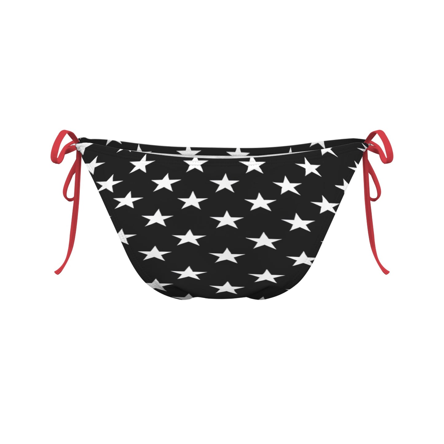 Thin Red Line Flag Inspired Stars Sexy Halter Bikini Bottom